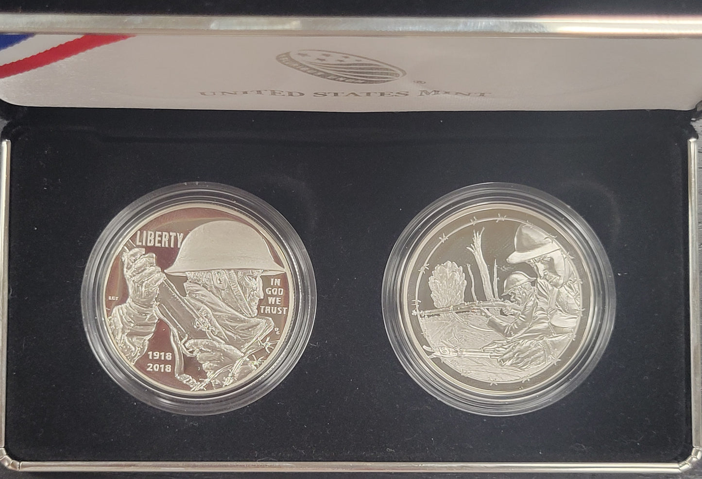 2018 World War I Centennial Silver Dollar and Army Medal Set