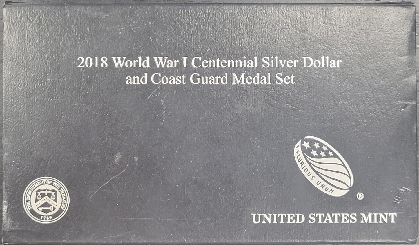 2018 World War I Centennial Silver Dollar and Coast Guard Medal Set