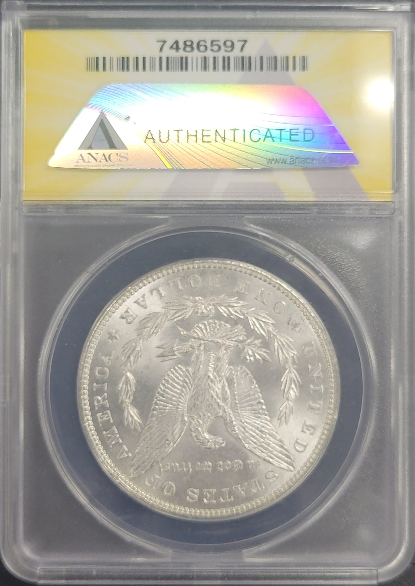 1886 Morgan Silver Dollar $1 ANACS certified MS63