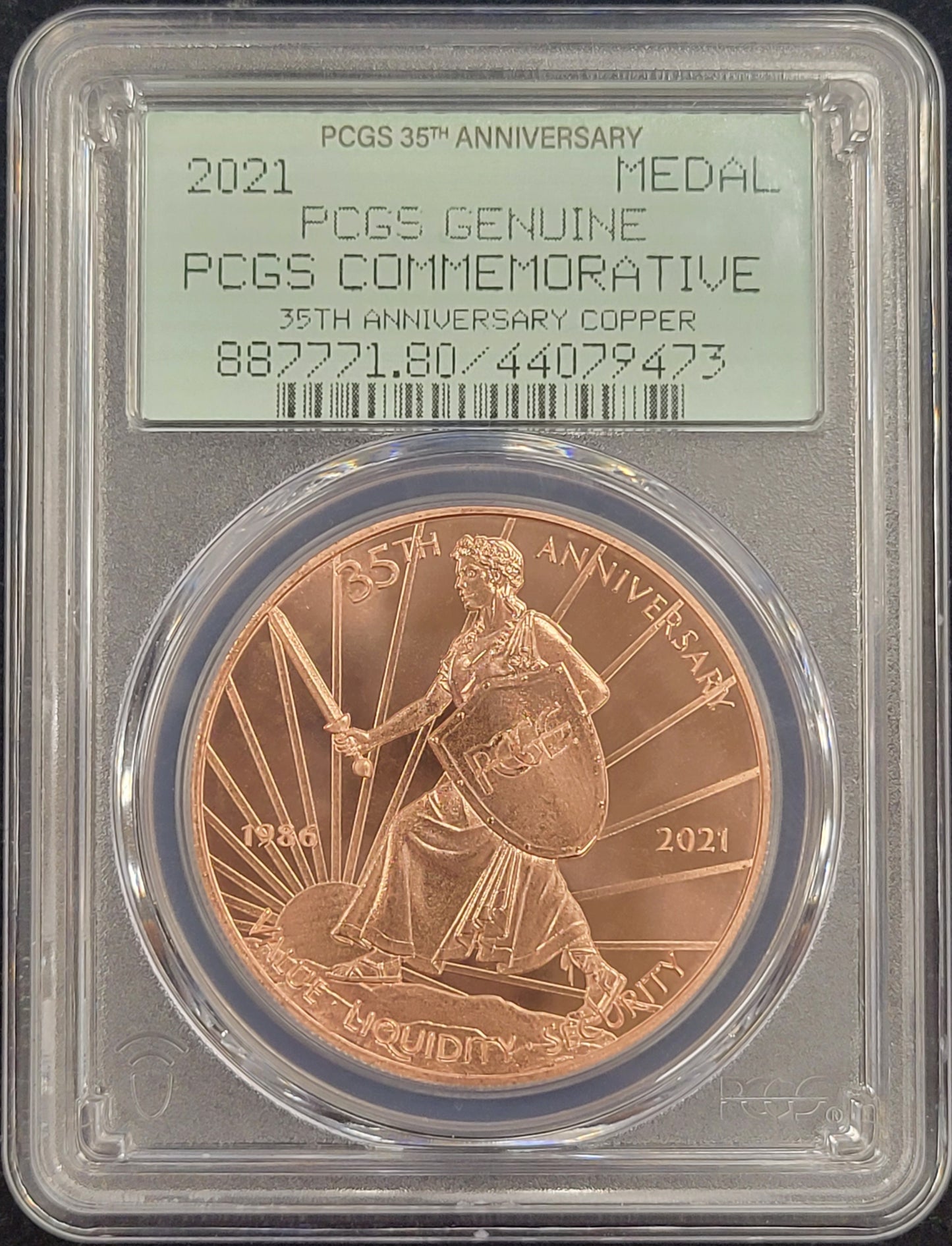 2021 PCGS Genuine Commemorative 35th Anniversary Copper Medal