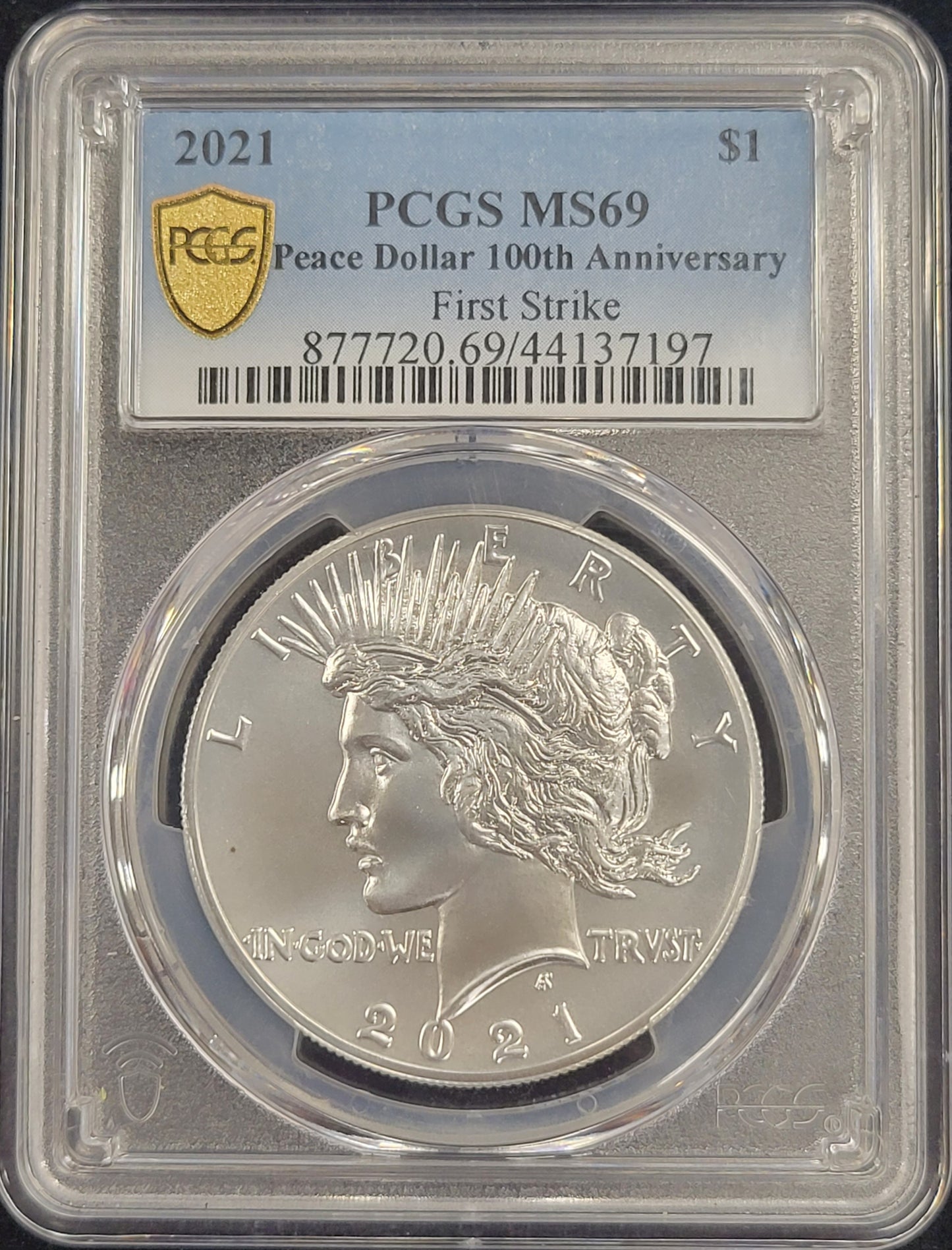 2021 Peace Dollar 100th Anniversary PCGS certified MS69