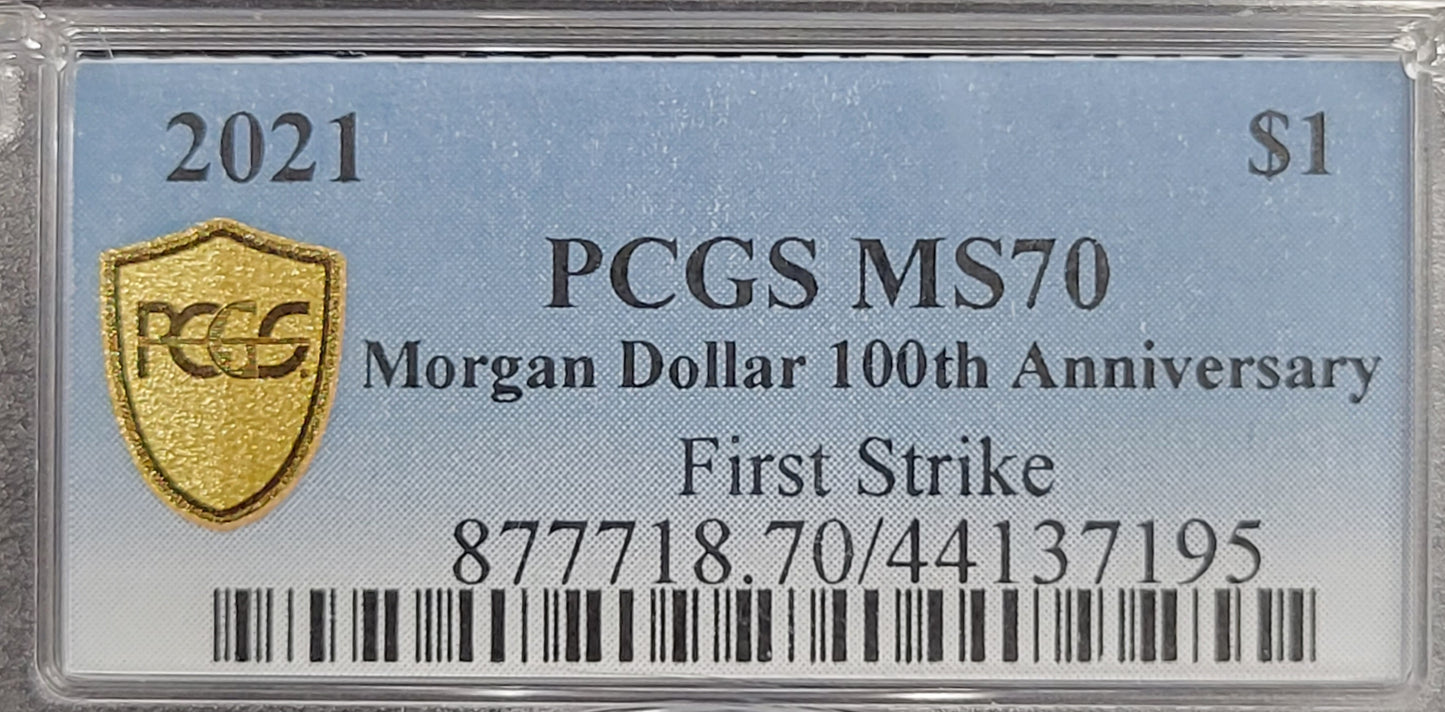 2021 Morgan Silver Dollar 100th Anniversary PCGS certified MS70