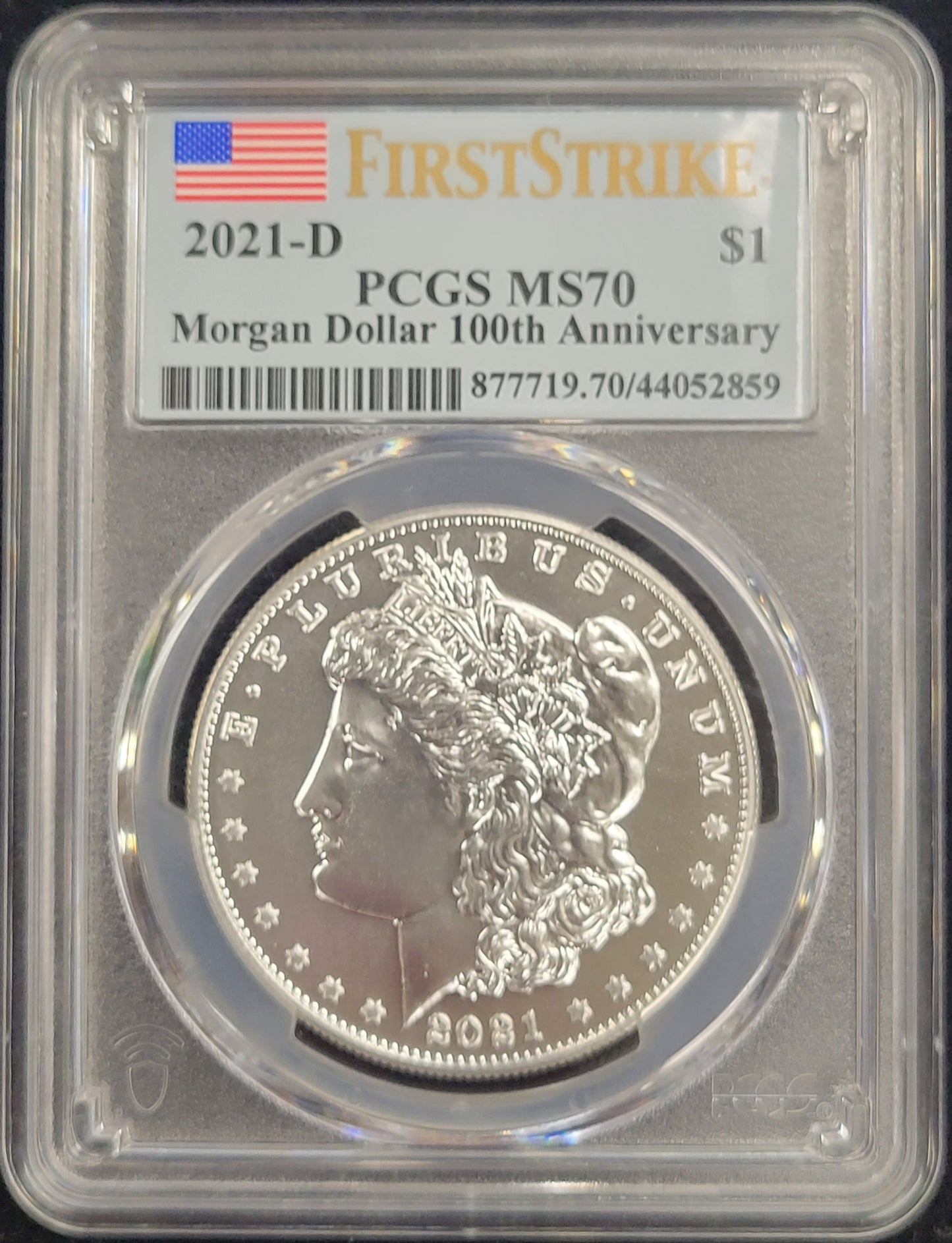 2021-D Morgan Silver Dollar 100th Anniversary PCGS certified MS70