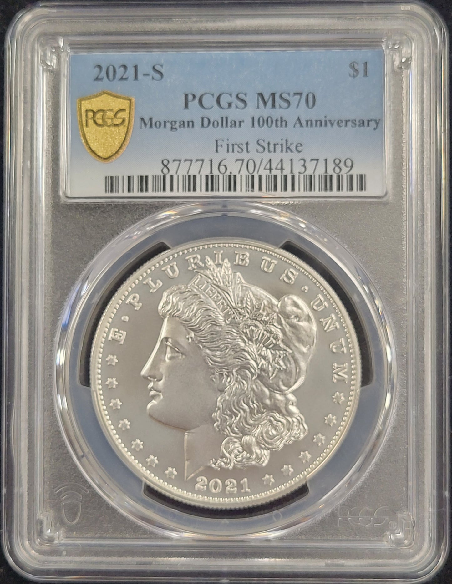 2021-S Morgan Silver Dollar $1 100th Anniversary PCGS certified MS70