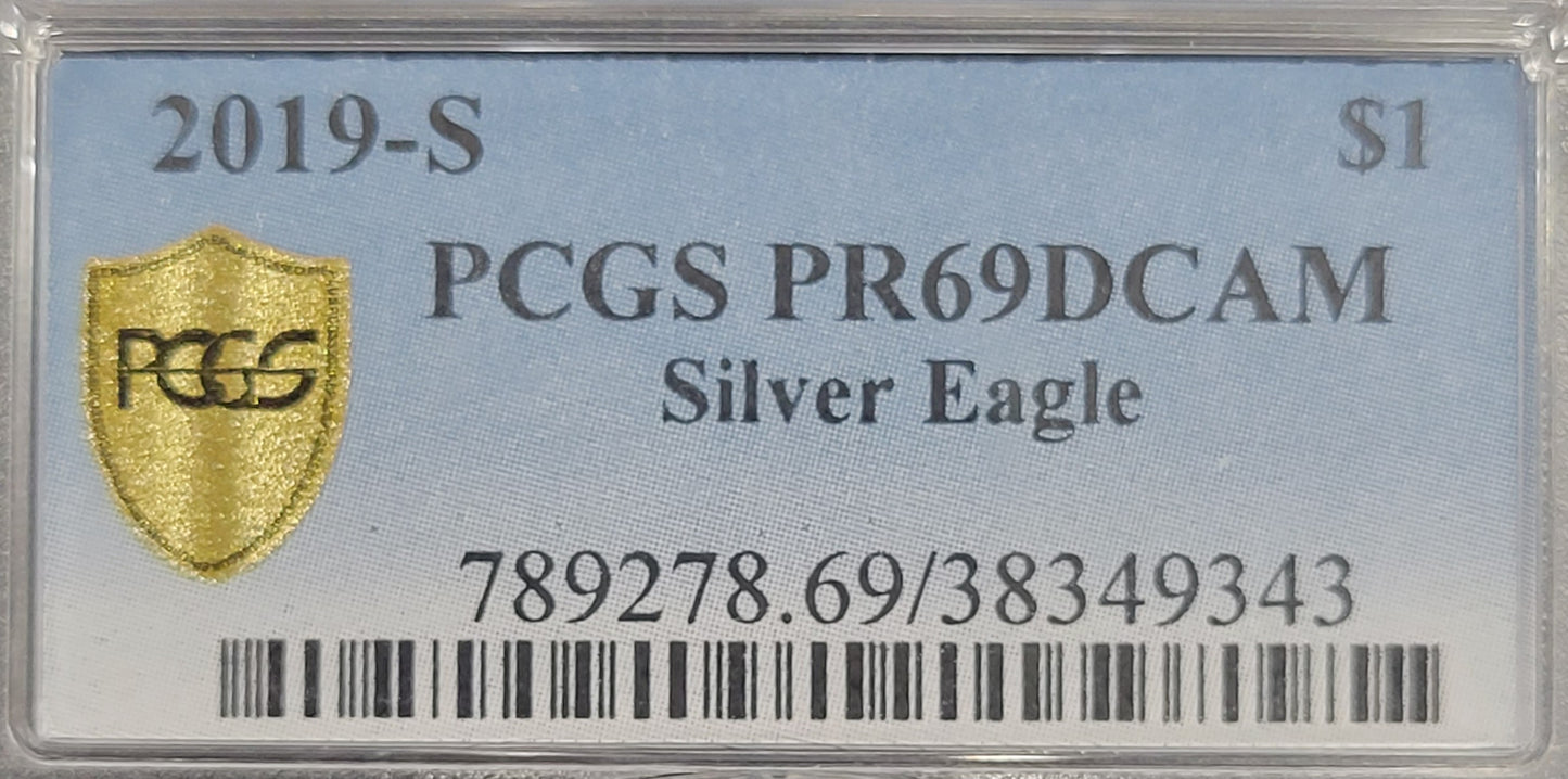 2019-S American Silver Eagle $1 PCGS certified PR69DCAM