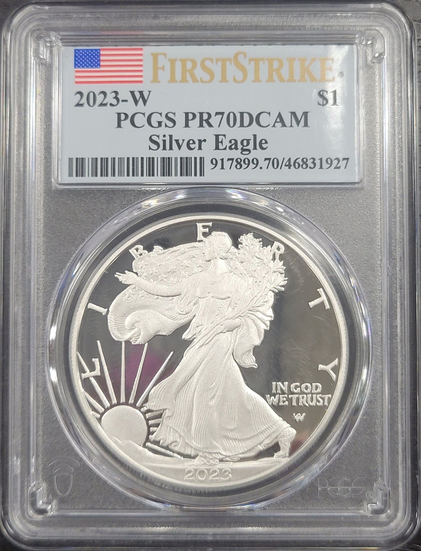 2023-W American Silver Eagle First Strike $1 PCGS certified PR70DCAM