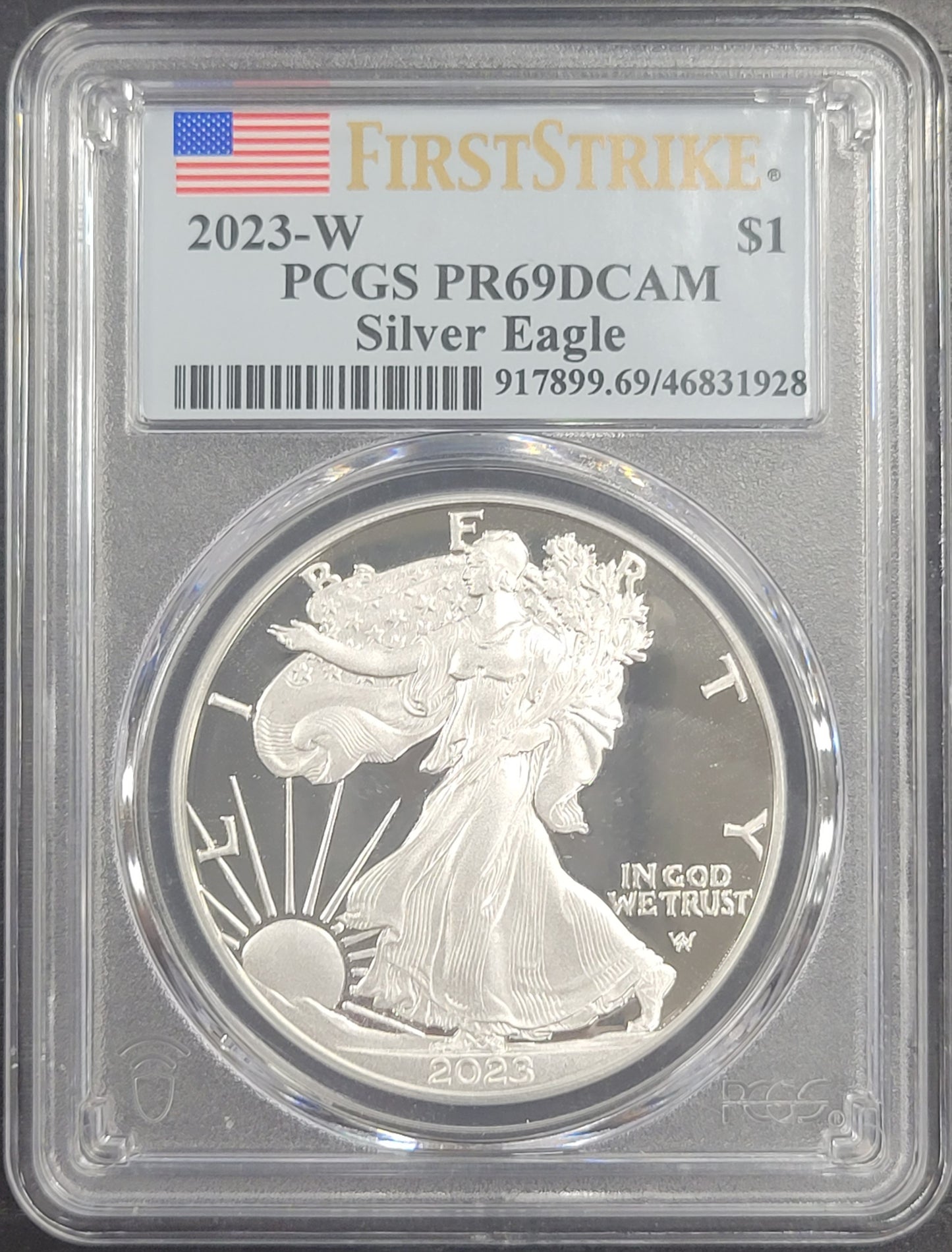2023-W American Silver Eagle First Strike $1 PCGS certified PR69DCAM