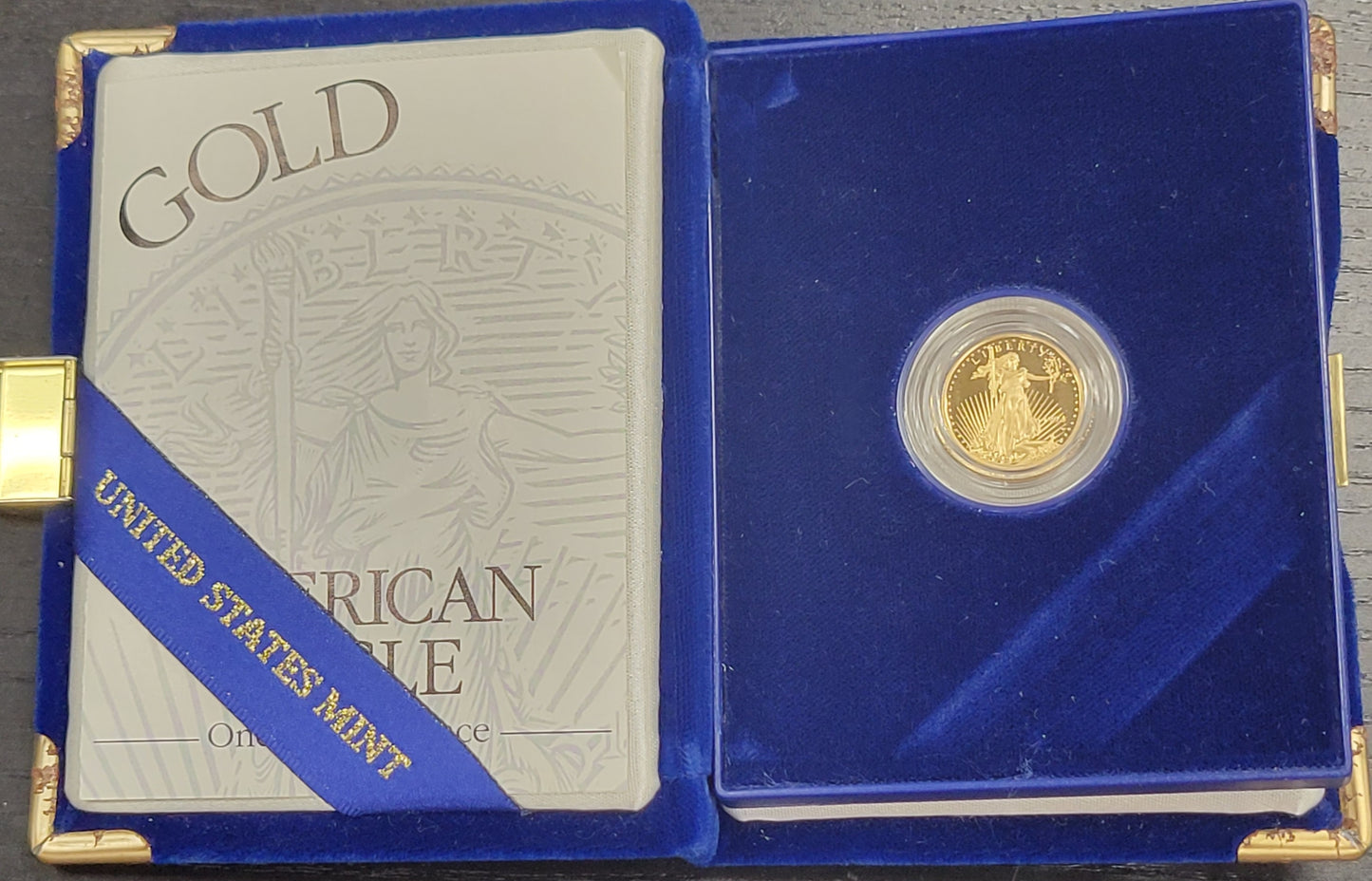 1994-W One-Tenth Ounce, Five Dollar Gold Coin with display booklet and Certificate of Authenticity