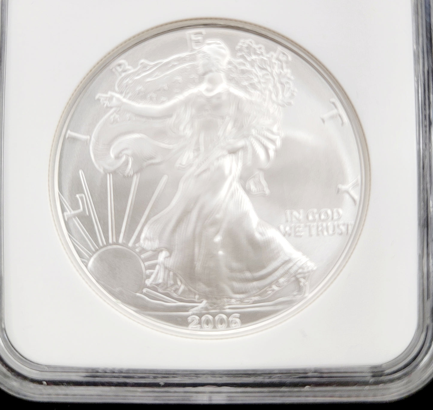 2006- W American Eagle 1oz Silver Dollar, $1, MS69, NGC, Certified, Uncirculated Standing Liberty