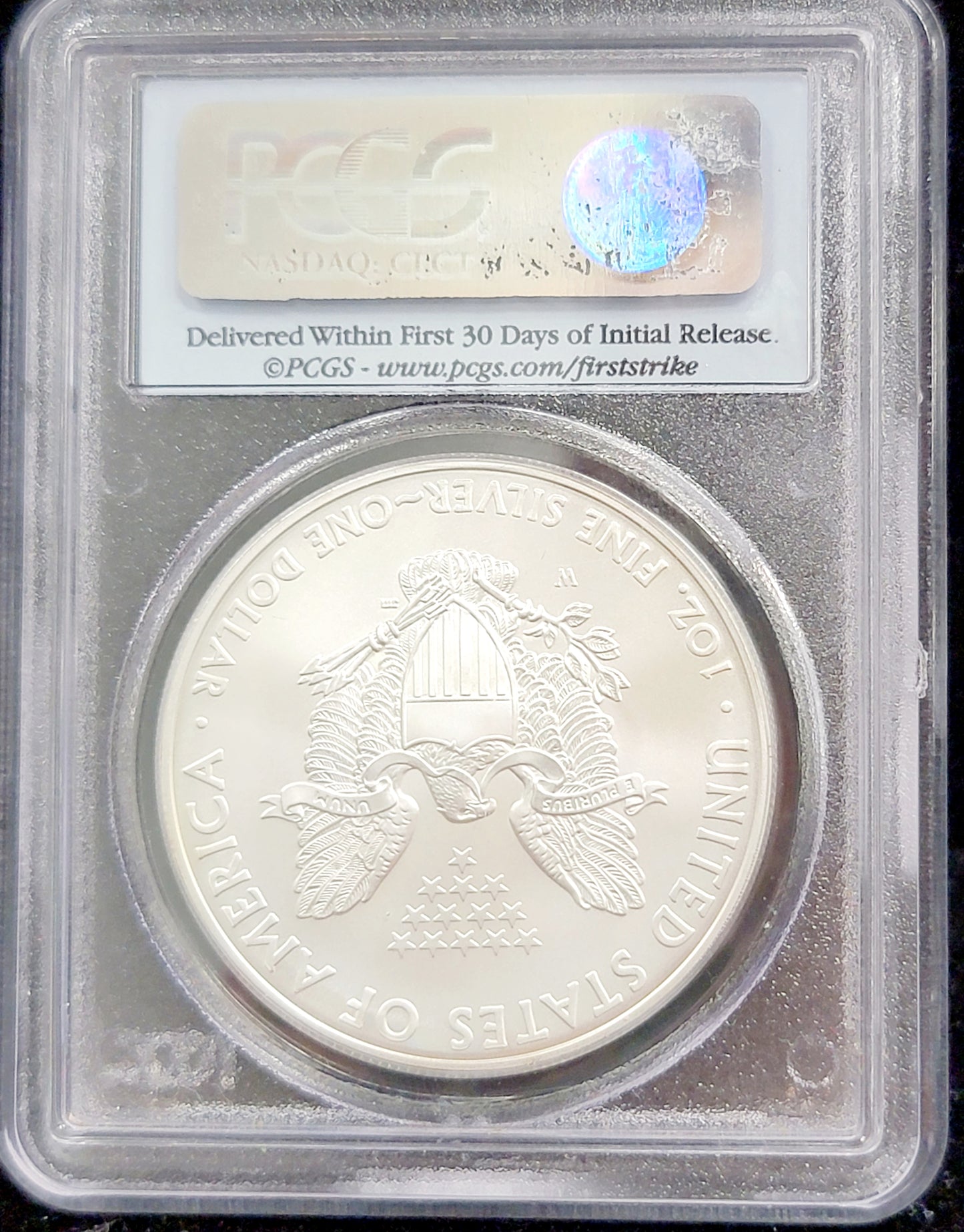 2008-W American Silver Eagle Dollar $1, 1oz, PCGS, MS69, Standing liberty, First Strike
