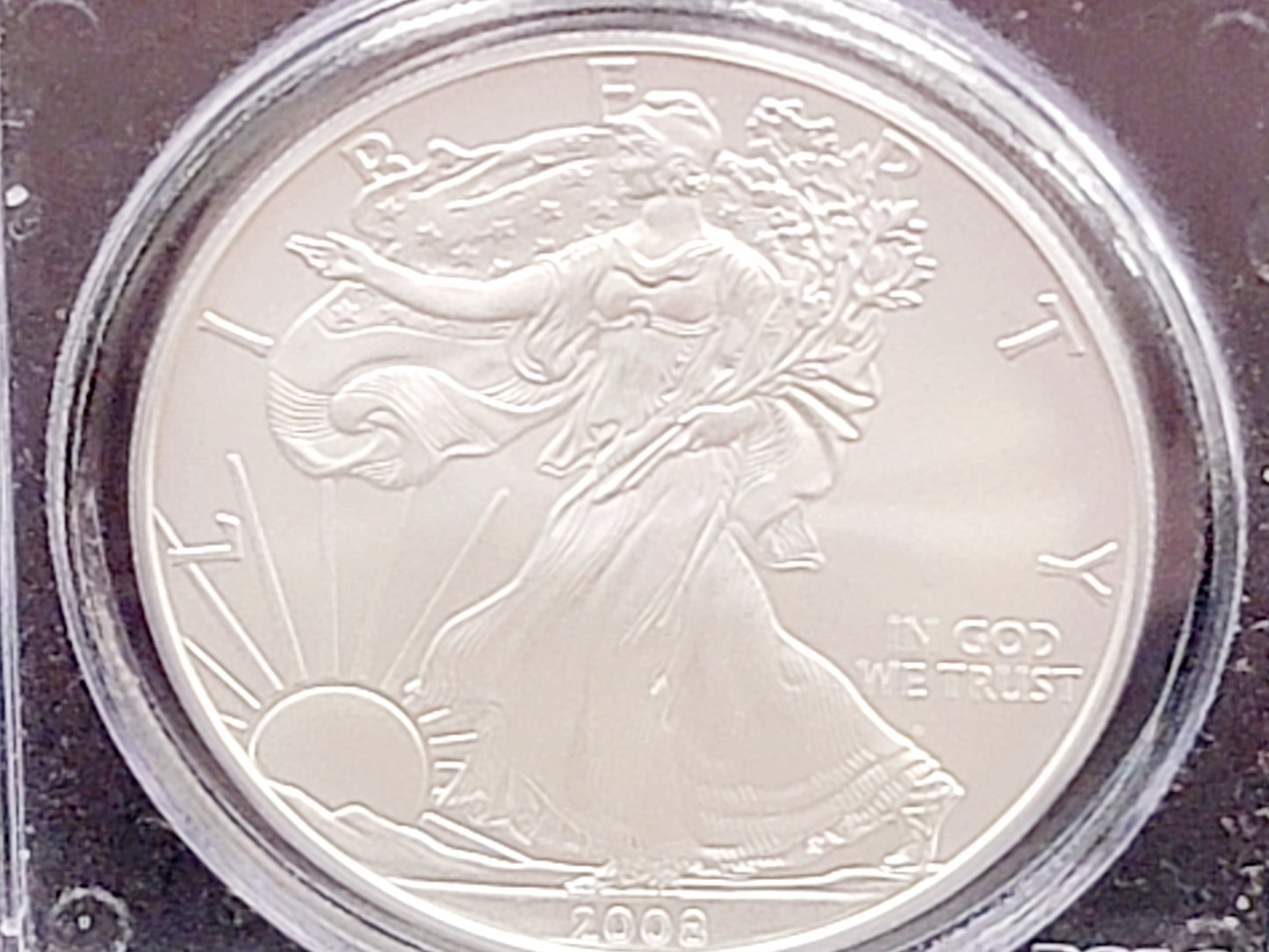2008-W American Silver Eagle Dollar $1, 1oz, PCGS, MS69, Standing liberty, First Strike