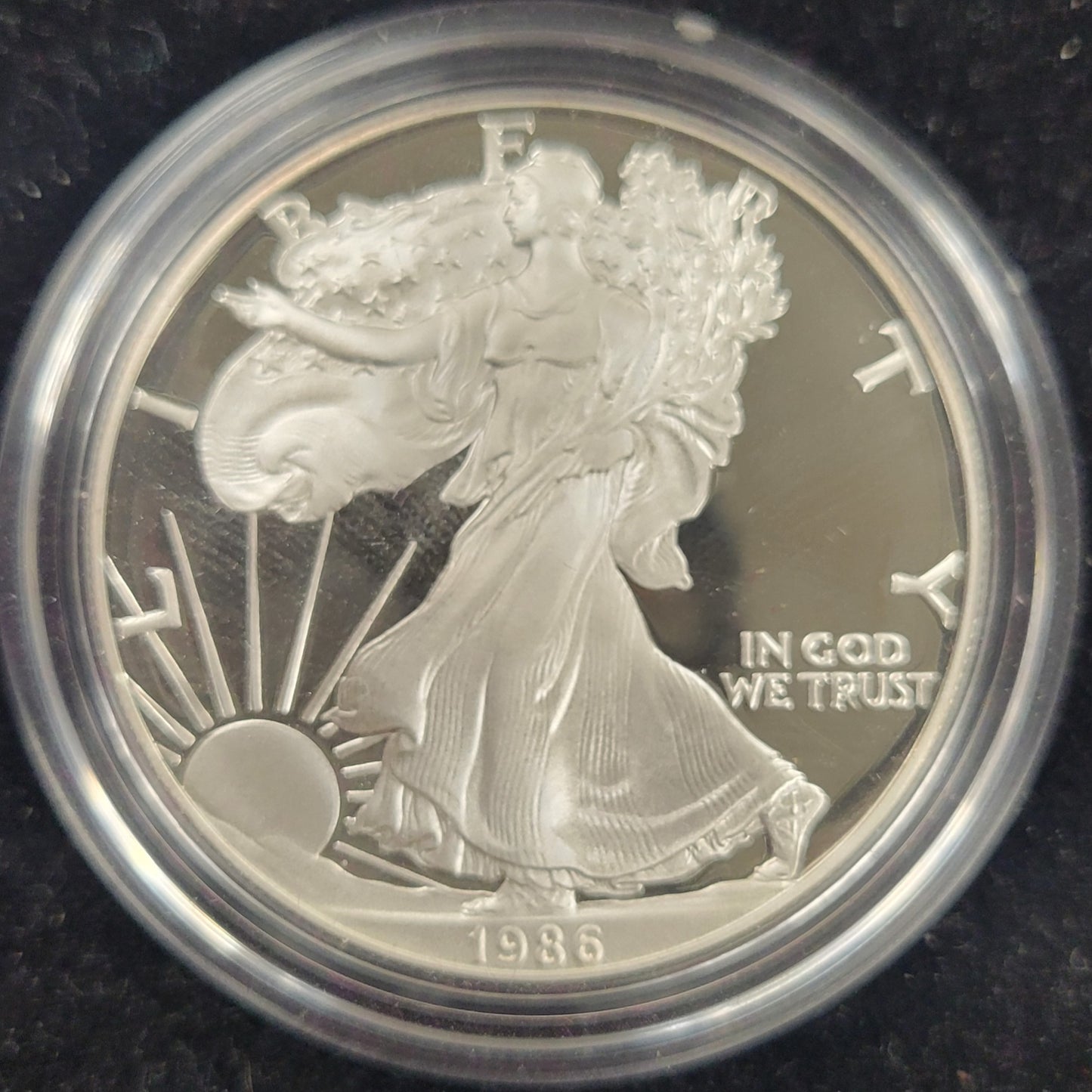 1986 American Eagle One Ounce Silver Proof Standing Liberty $1