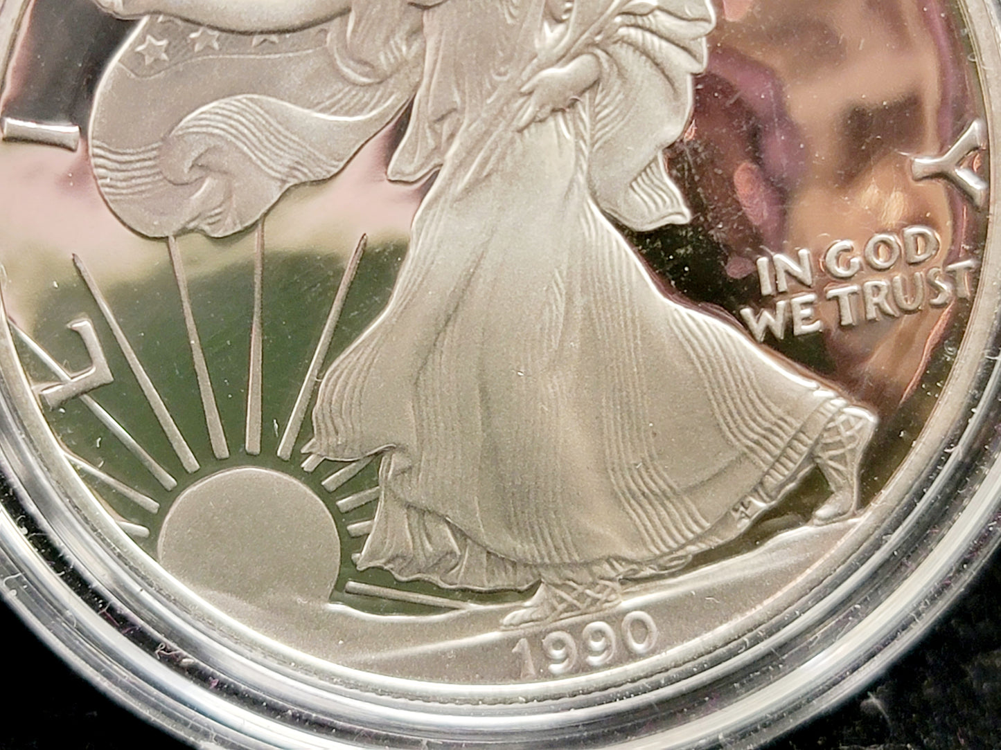 1990-S Silver American Eagle Dollar, Standing Liberty, Proof, Uncirculated, Uncertified