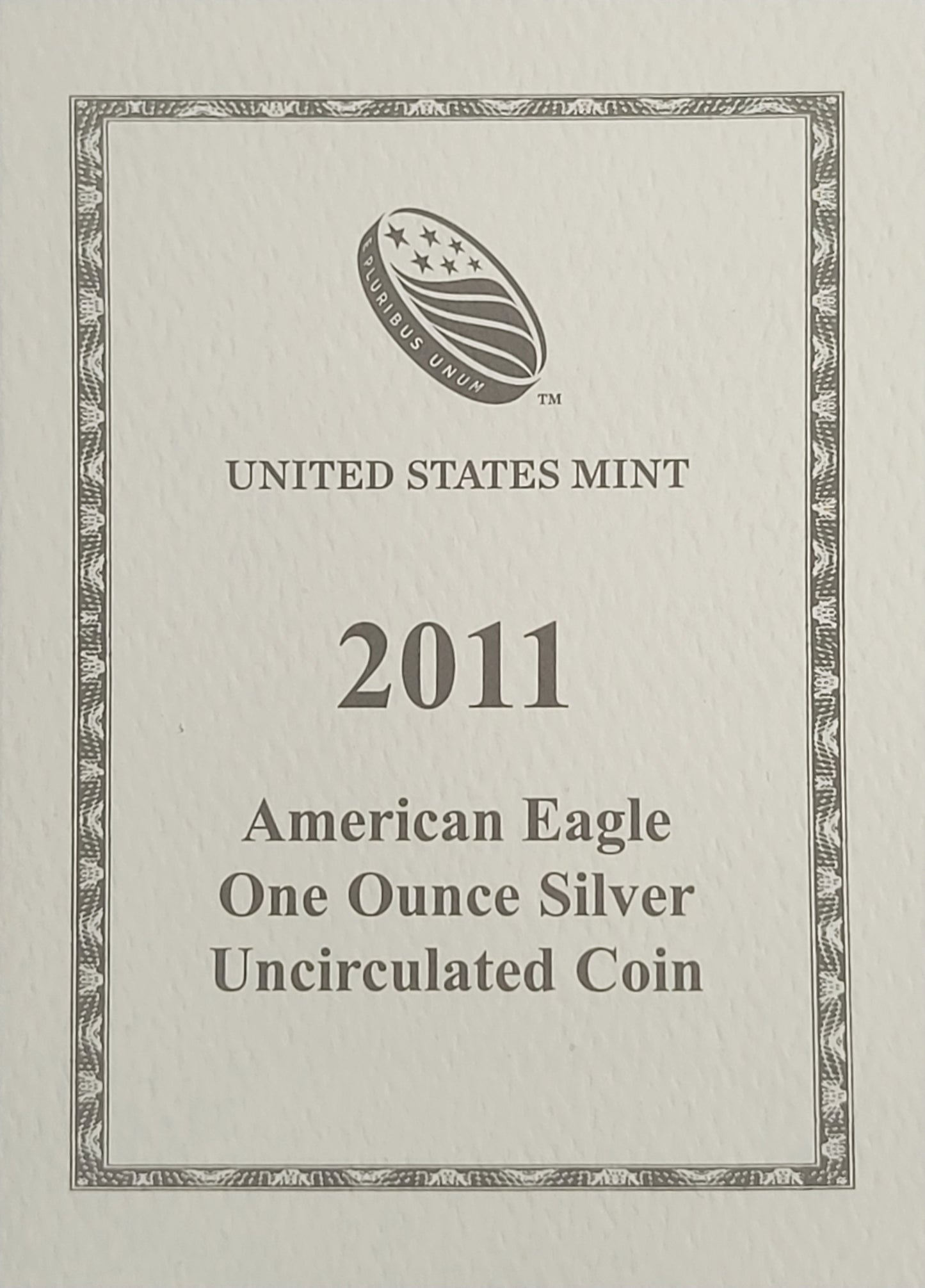 2011-W American Eagle 1 oz Silver Uncirculated Coin