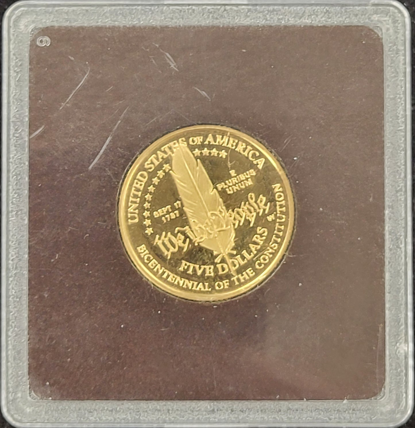 1987-W $5 Constitution, DCAM Modern Gold Commemorative Proof Coin