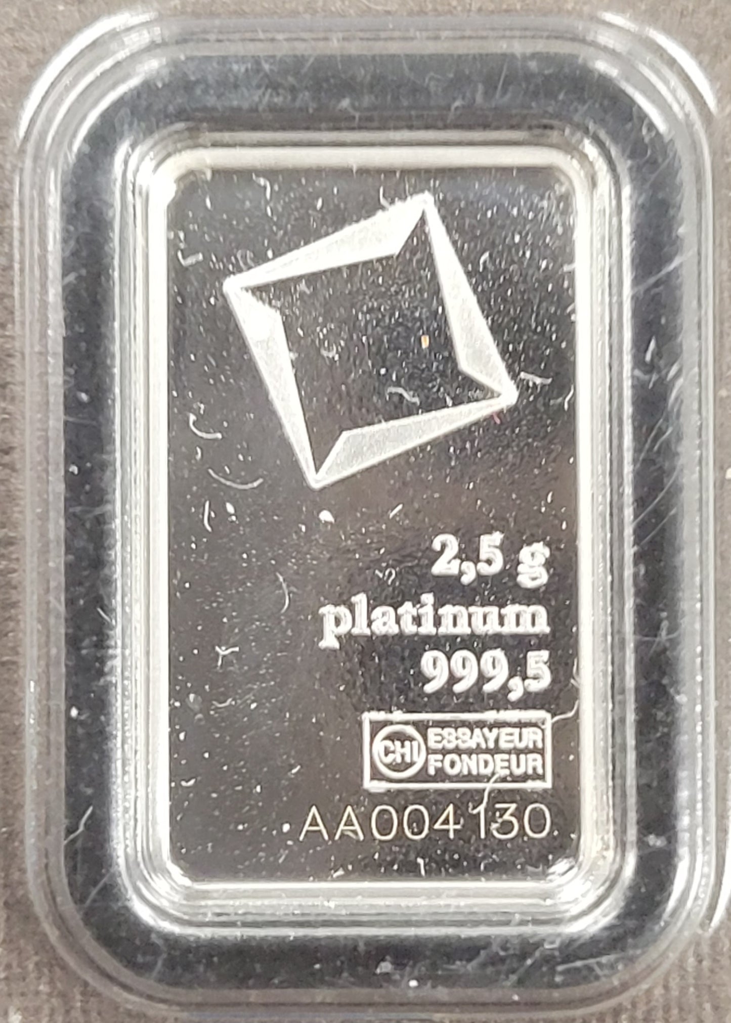2.5 Gram Valcambi Suisse 999.5 Platinum (W/ Assayer Mark)
