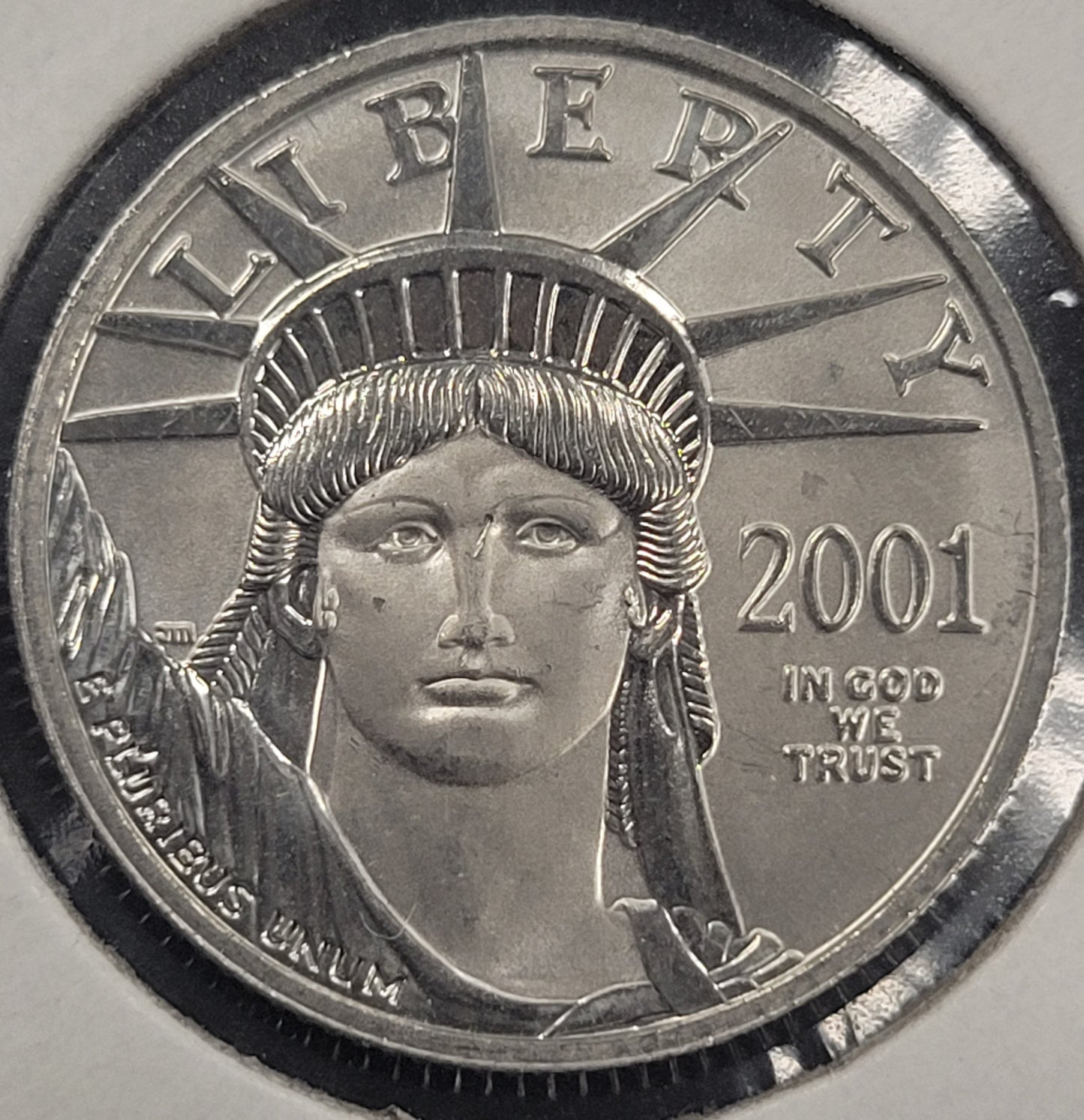 2001 American Eagle Statue of Liberty $25 1/4oz .9995 Platinum