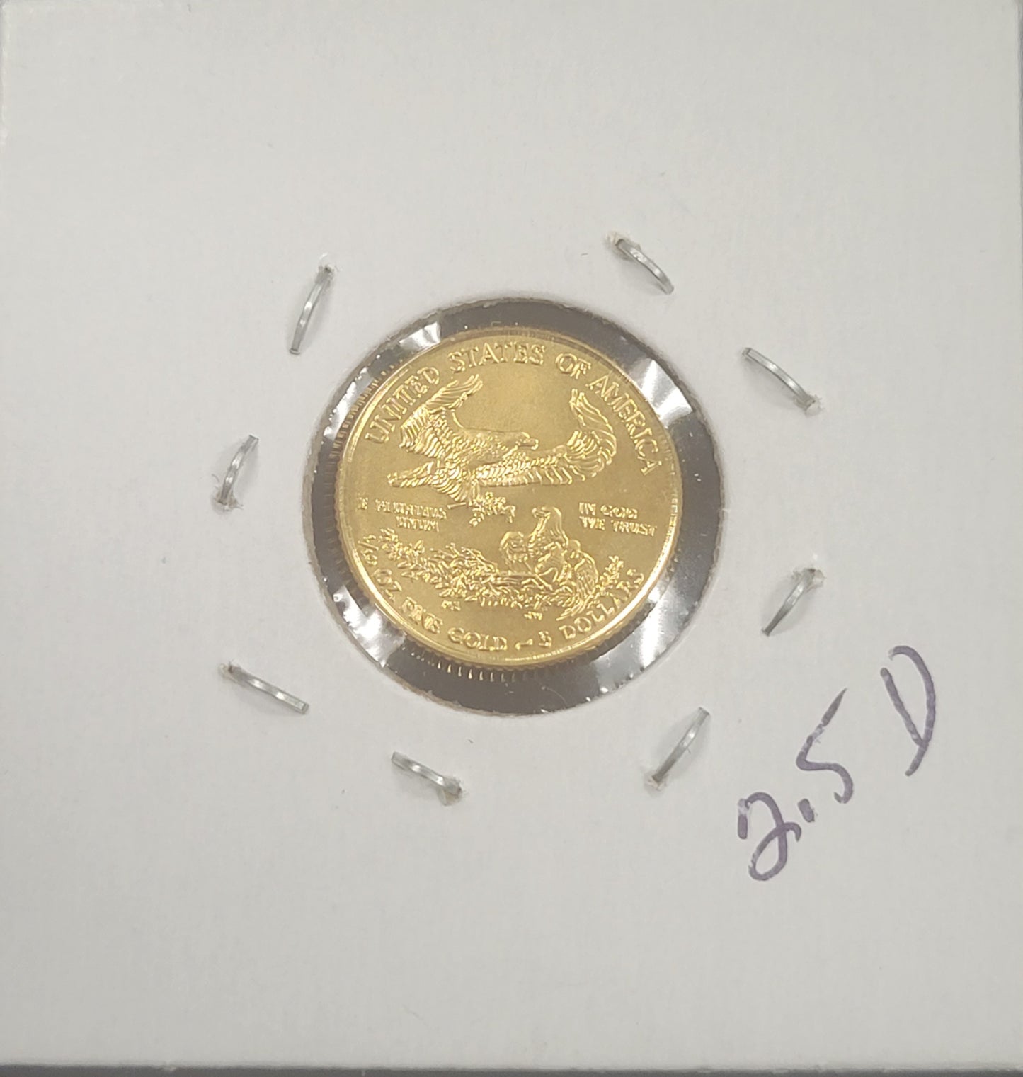2019 Gold American Eagle $5 1/10 oz Fine Gold