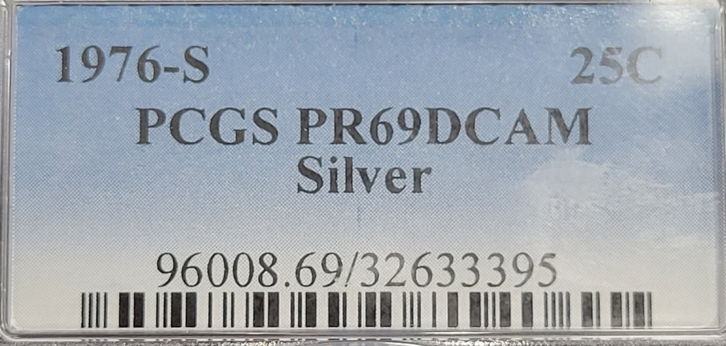 1976-S George Washington Quarter 25c PCGS certified PR69DCAM Silver