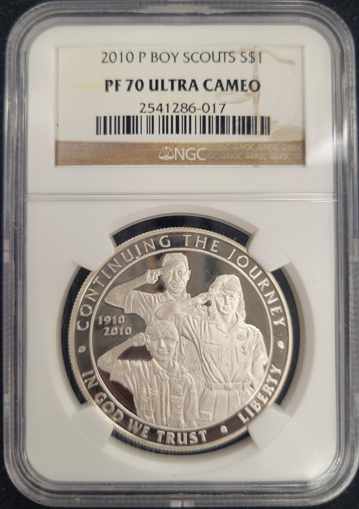 2010-P Boy Scouts $1 Bullion NGC certified PF70 Ultra Cameo