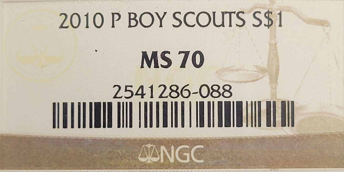 2010-P Boy Scouts $1 Bullion NGC certified MS70