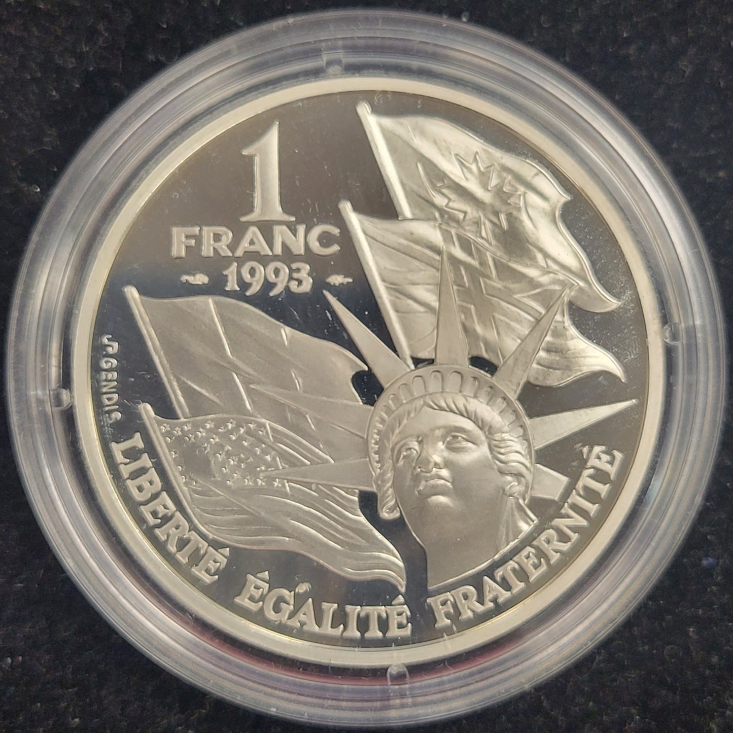 1993 1 Franc 900% Silver D-Day Memorial Bullion