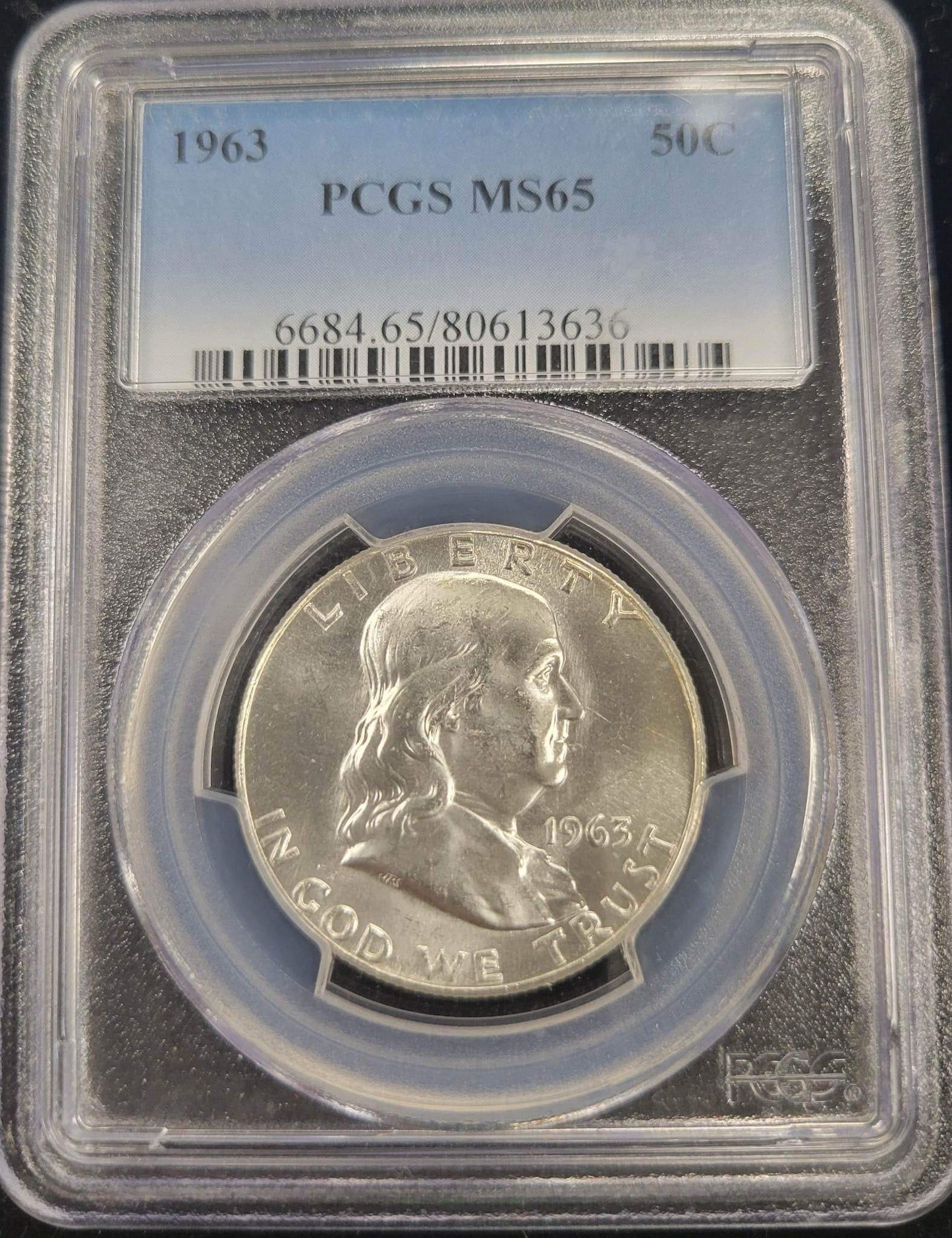 1963 Franklin Silver Half Dollar PCGS MS65 .50c