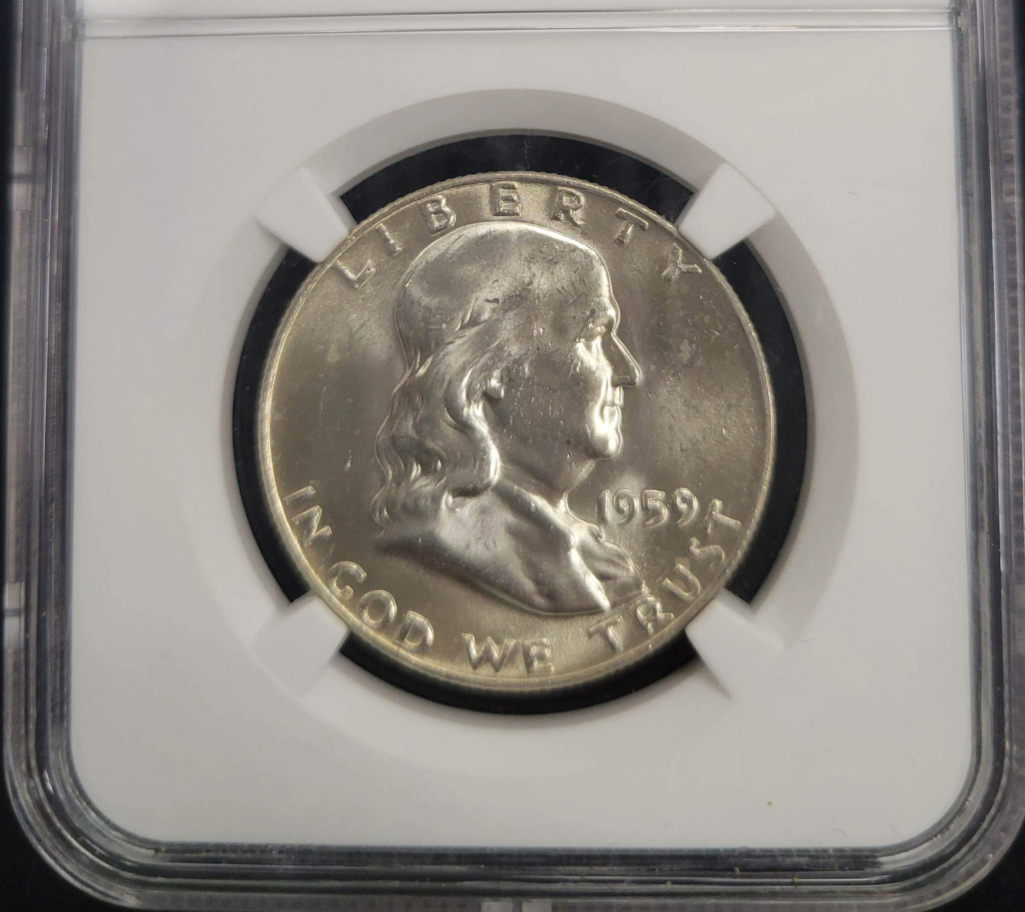 1959-D Franklin Silver Half Dollar NGC MS64FBL .50c
