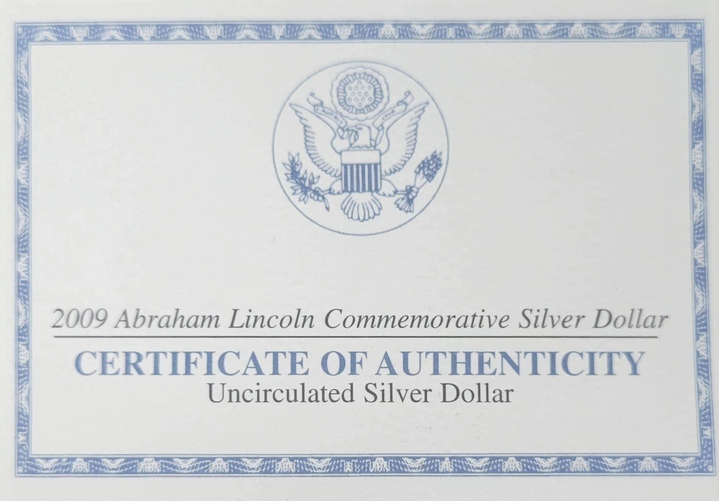 2009 Abraham Lincoln Commemorative Silver Dollar Uncirculated $1