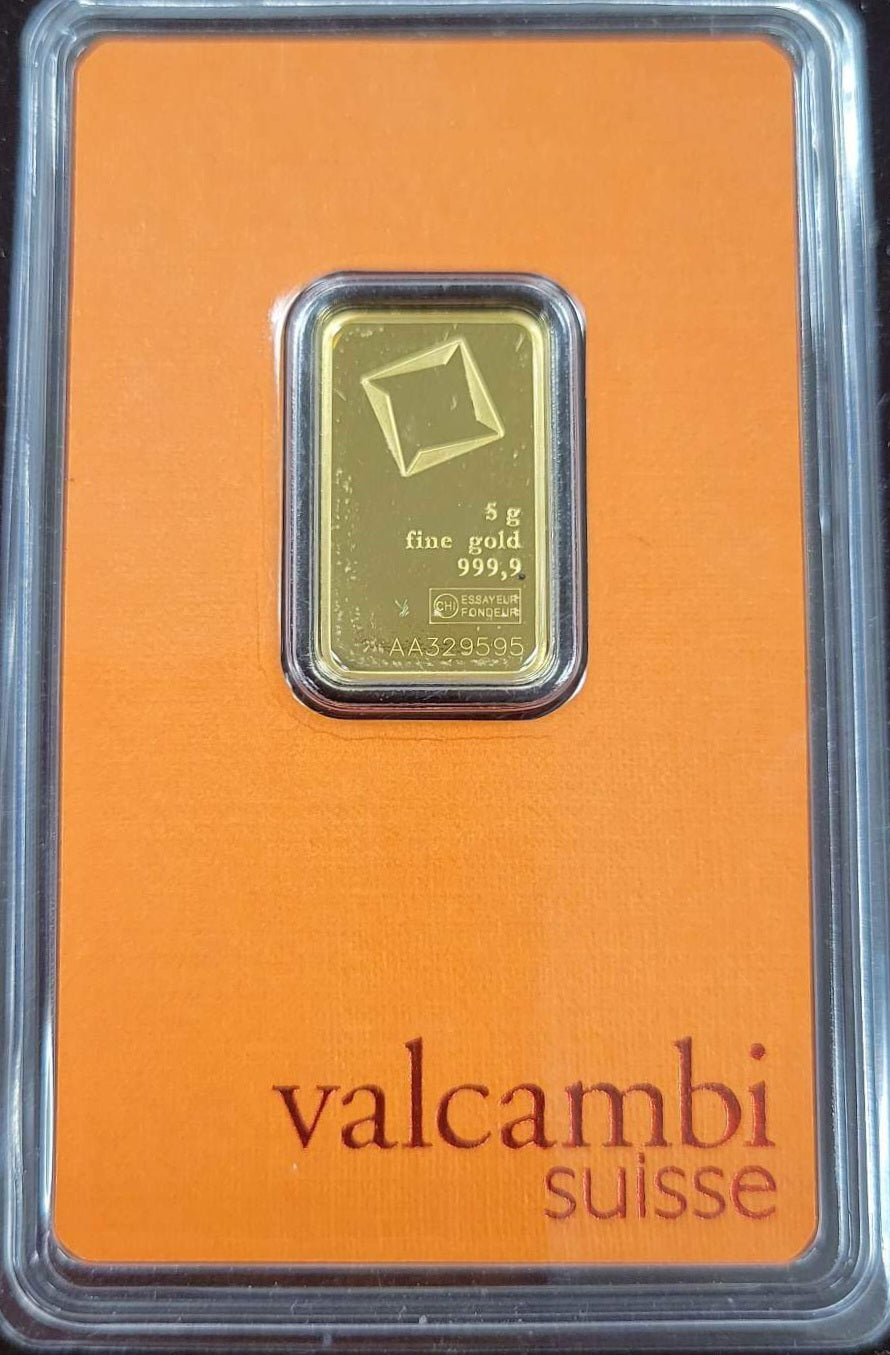 5 Gram Gold Valcambi Bar (W/Assay)