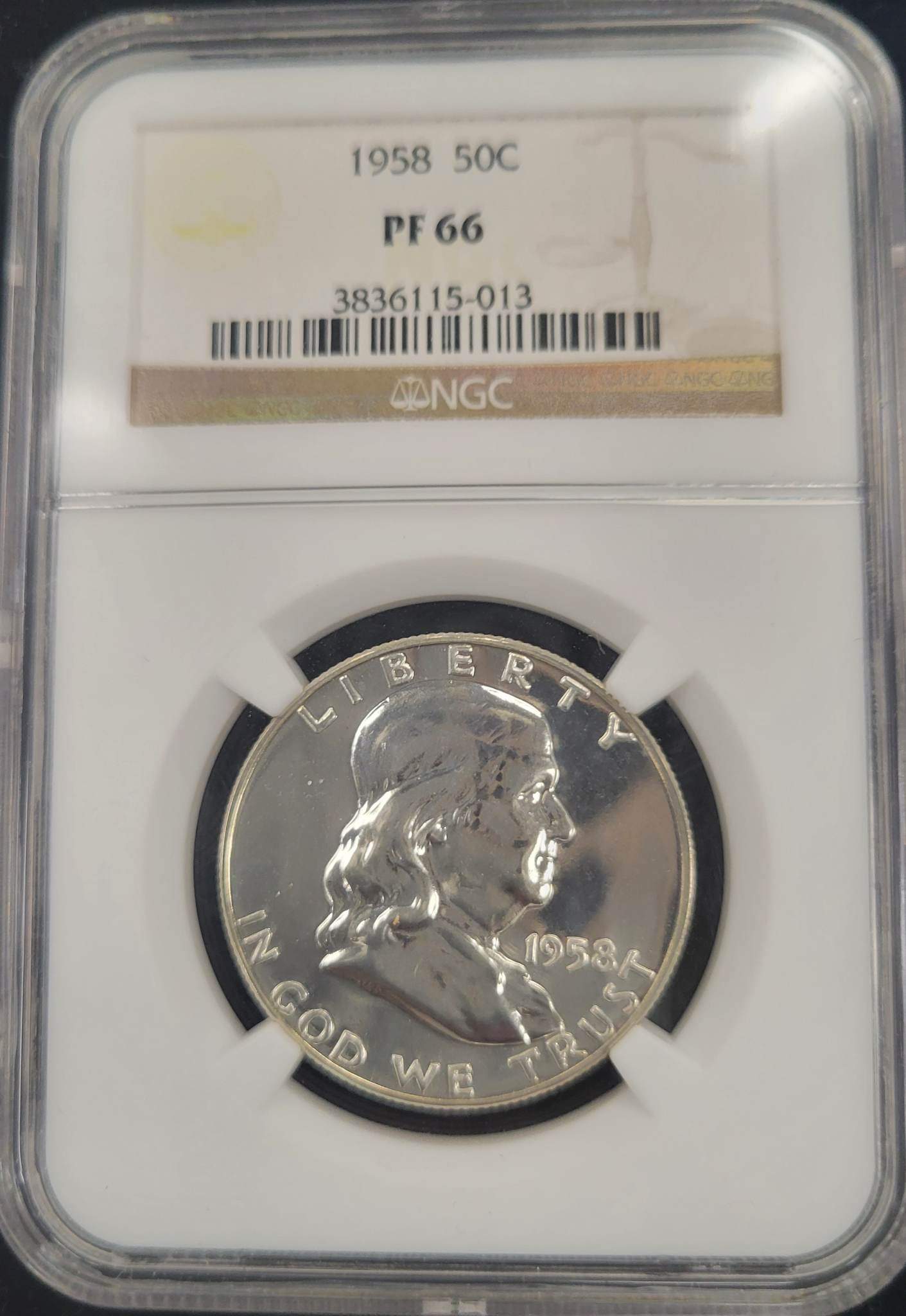 1958 Franklin Silver Half Dollar NGC PF66 .50c
