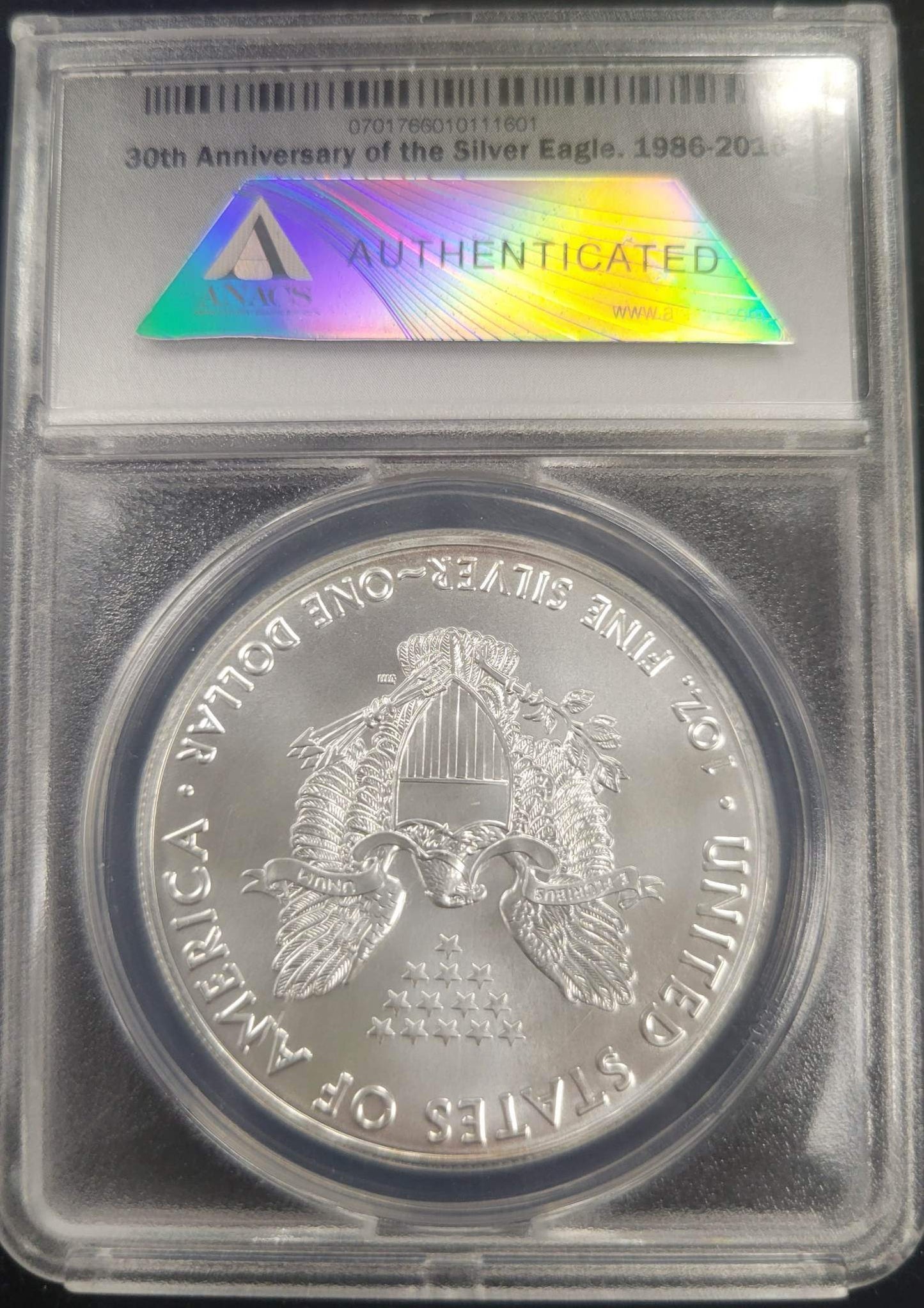 2016 American Silver Eagle Standing Liberty ANACS certified MS70 $1