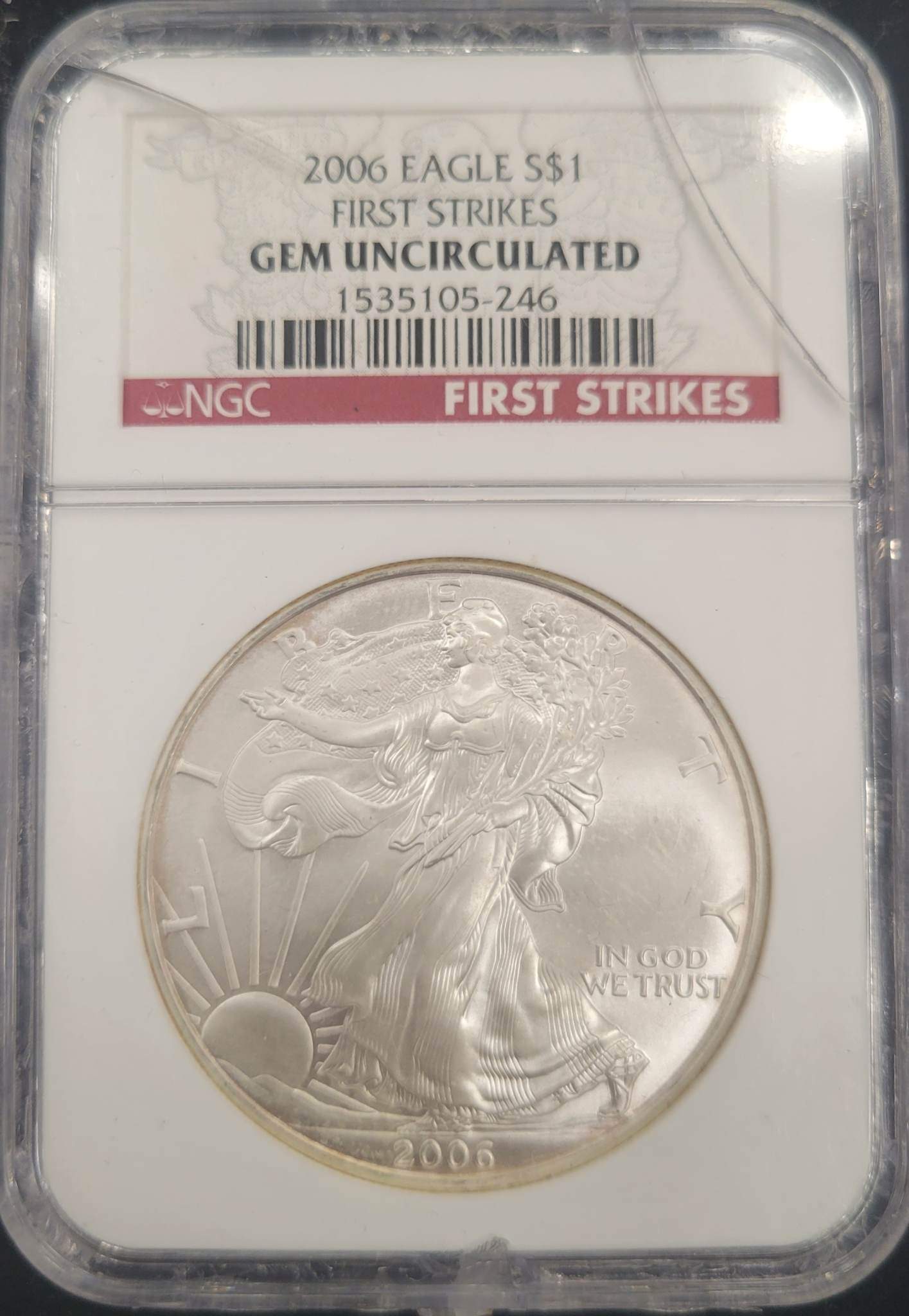 2006 Silver Eagle Standing Liberty NGC Gem Uncirculated $1