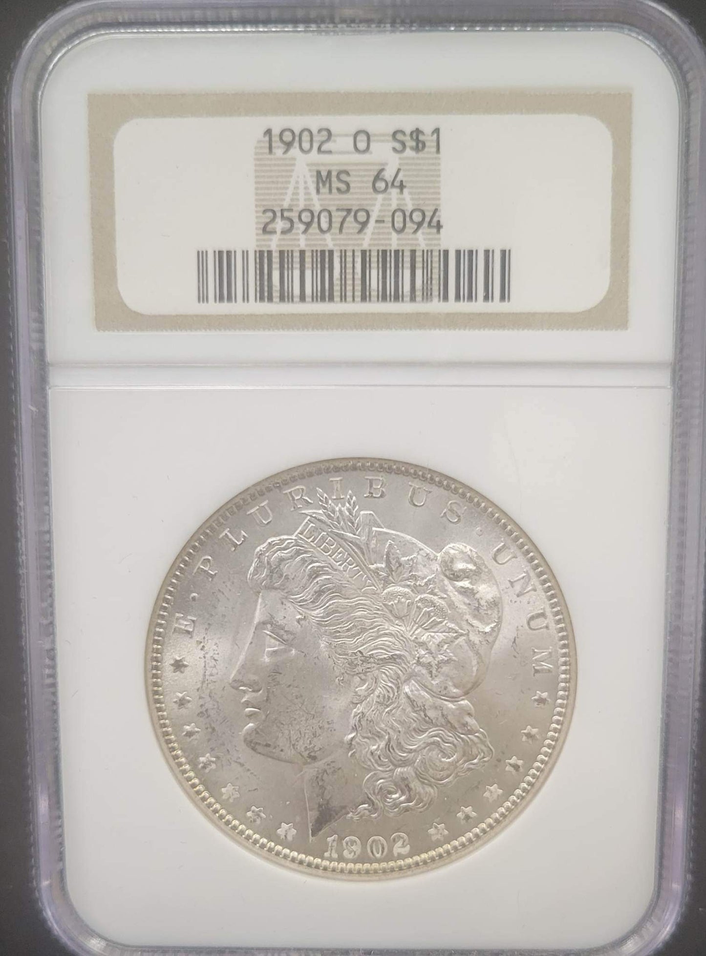 1902-O Morgan Silver Dollar NGC MS64 certified $1
