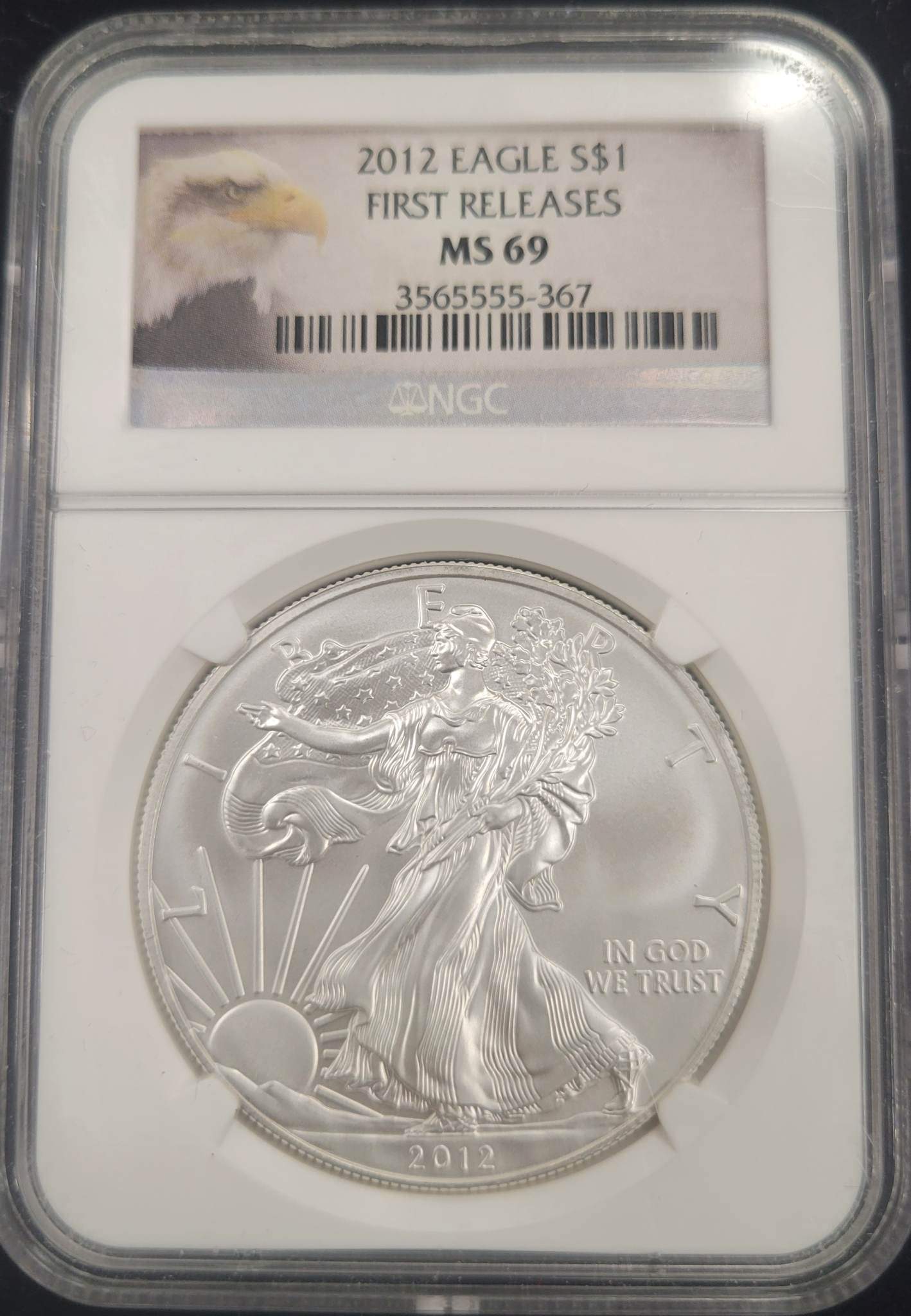 2012 American Eagle Standing Liberty NGC MS69 $1