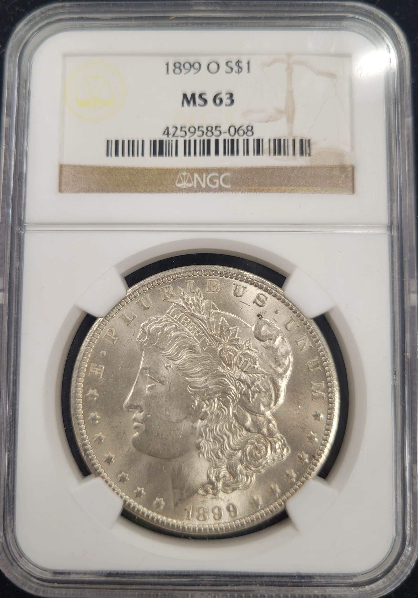 1899-O Morgan Silver Dollar NGC certified MS63 $1