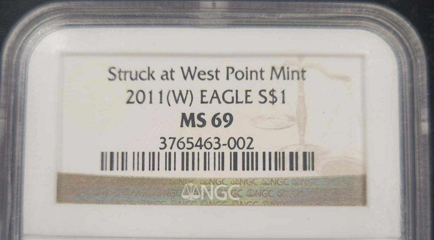 2011-W American Silver Dollar Standing Liberty NGC certified MS69 $1