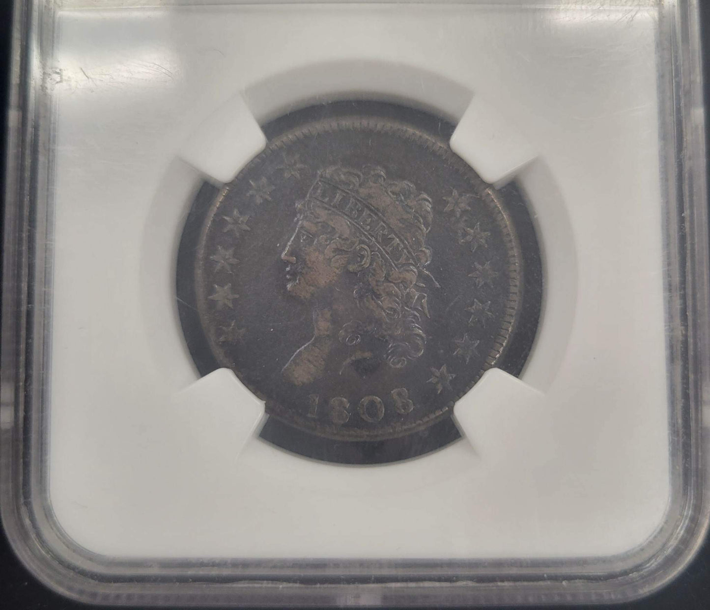 1808 Liberty Penny NGC certified XF Details with Enviromental Damage 1c