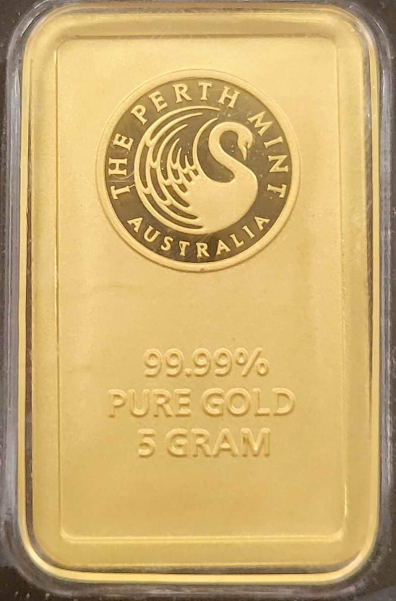 5 Gram Gold Perth Mint Australia Bar (W/Assay)