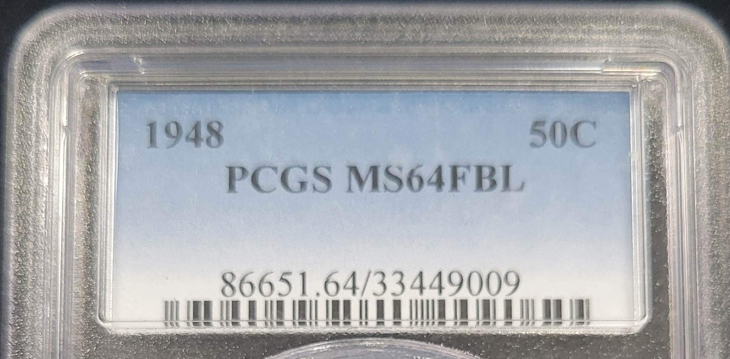 1948 Franklin Silver Half Dollar PCGS MS64FBL .50c