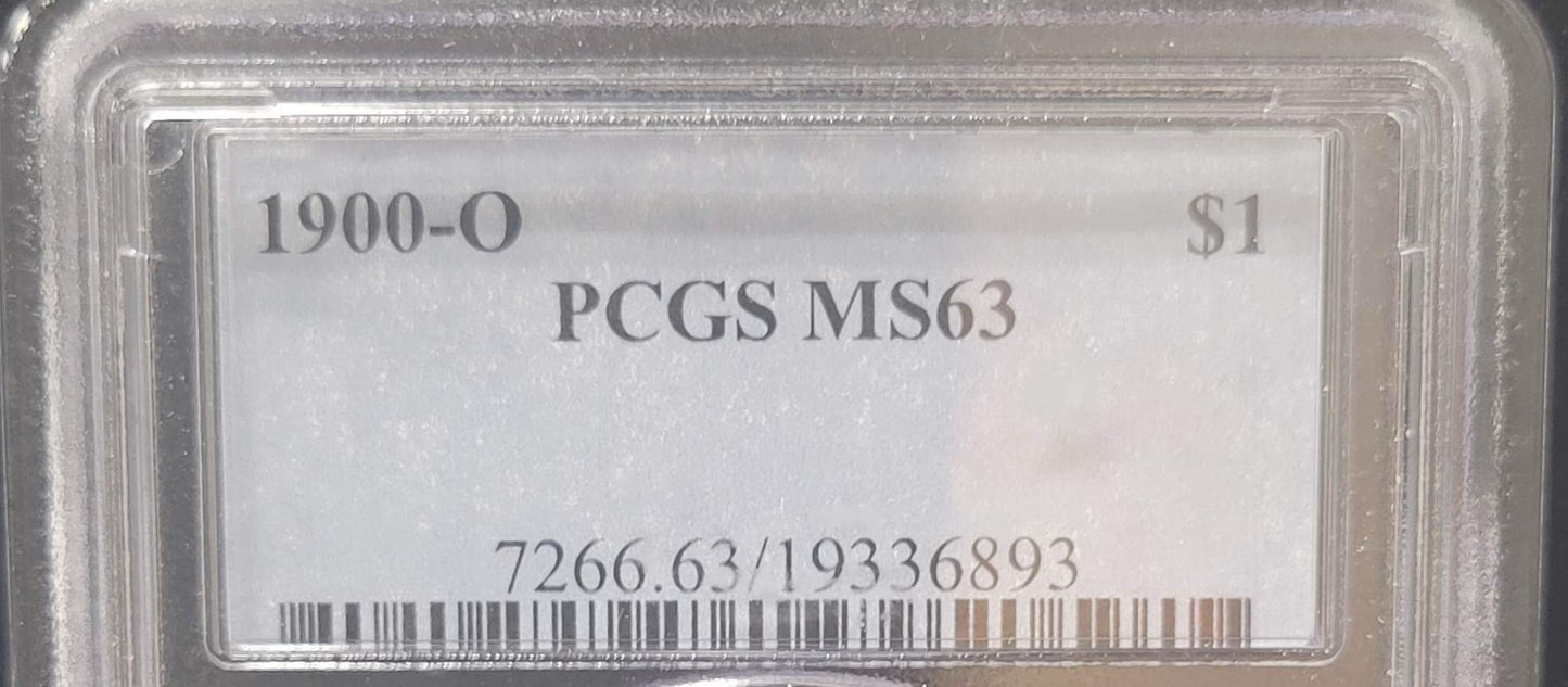 1900-O Morgan Silver Dollar PCGS MS63 certified $1