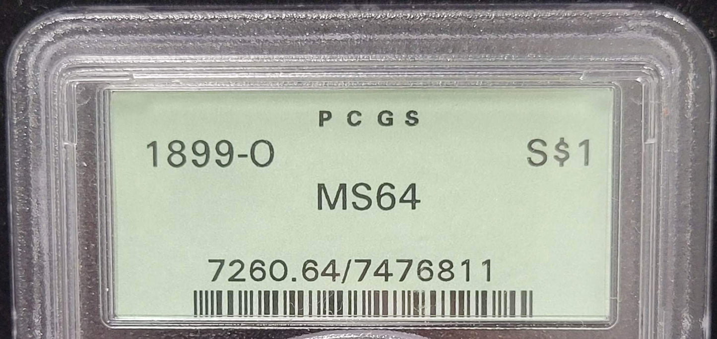 1899-O Morgan Silver Dollar PCGS MS64 certified $1