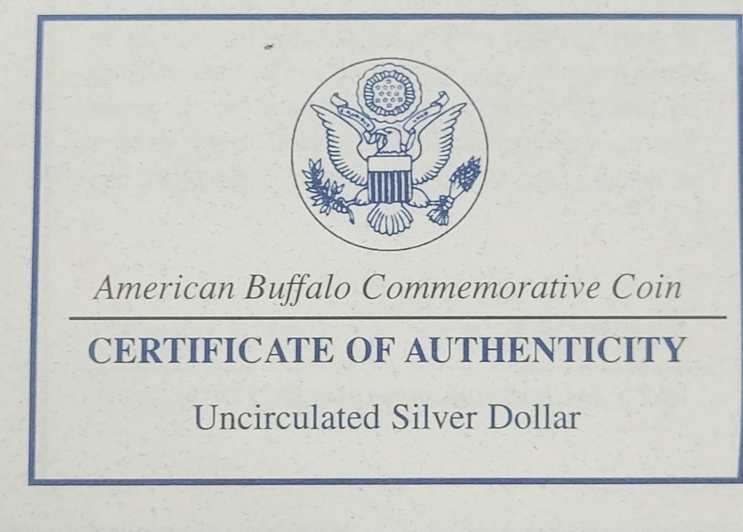 2001 American Buffalo Commemorative Coin Unciculated Silver Dollar $1