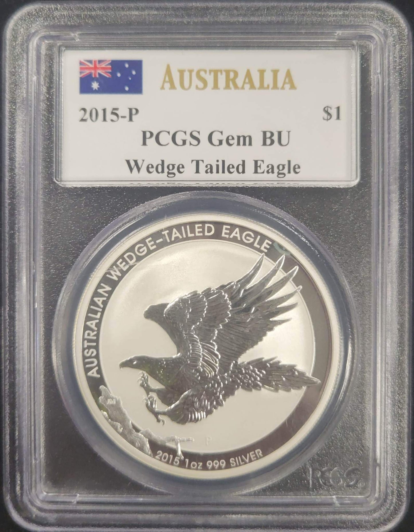 2015 Australian 1 Dollar 1oz 999 Silver Bullion PCGS Gem BU