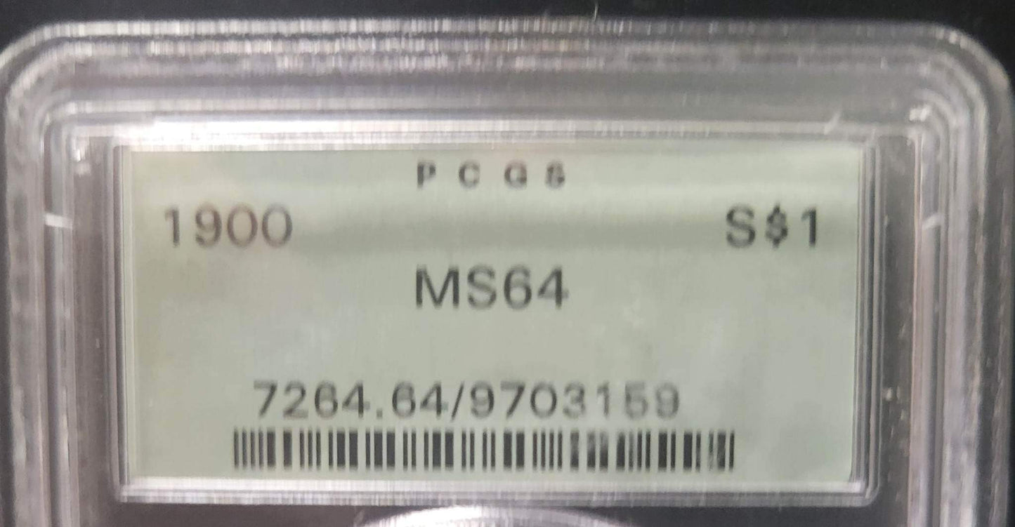 1900 Morgan Silver Dollar PCGS MS64 certified $1