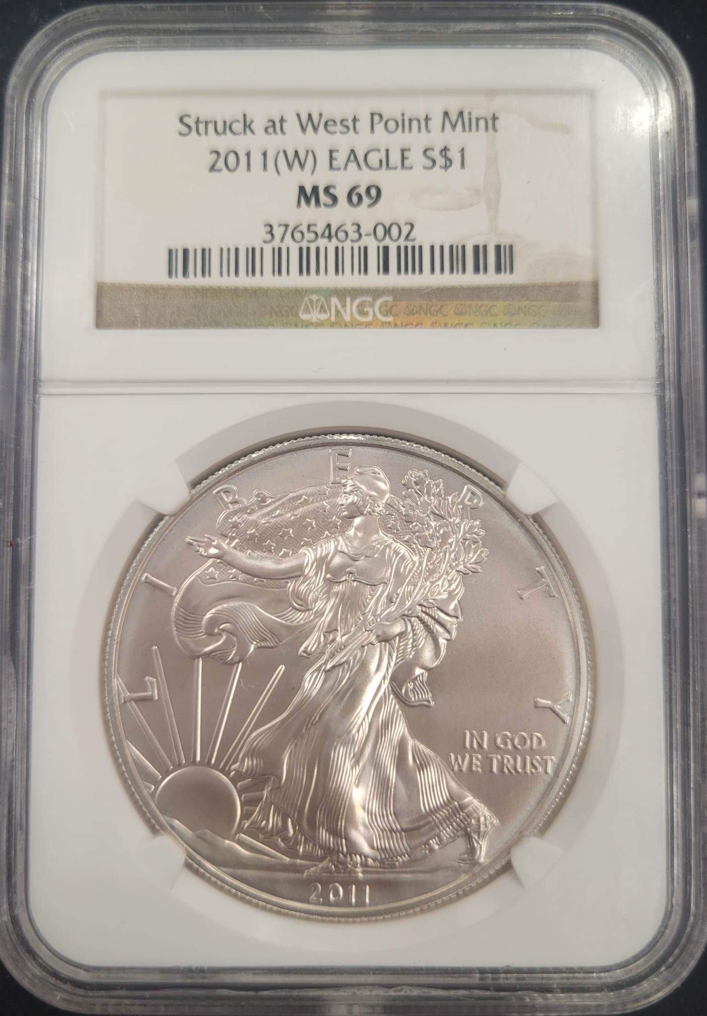 2011-W American Silver Dollar Standing Liberty NGC certified MS69 $1