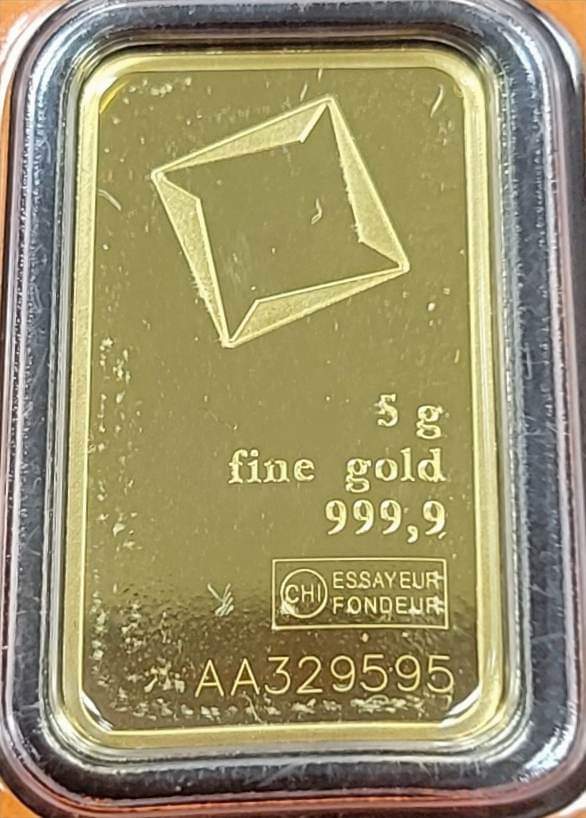 5 Gram Gold Valcambi Bar (W/Assay)
