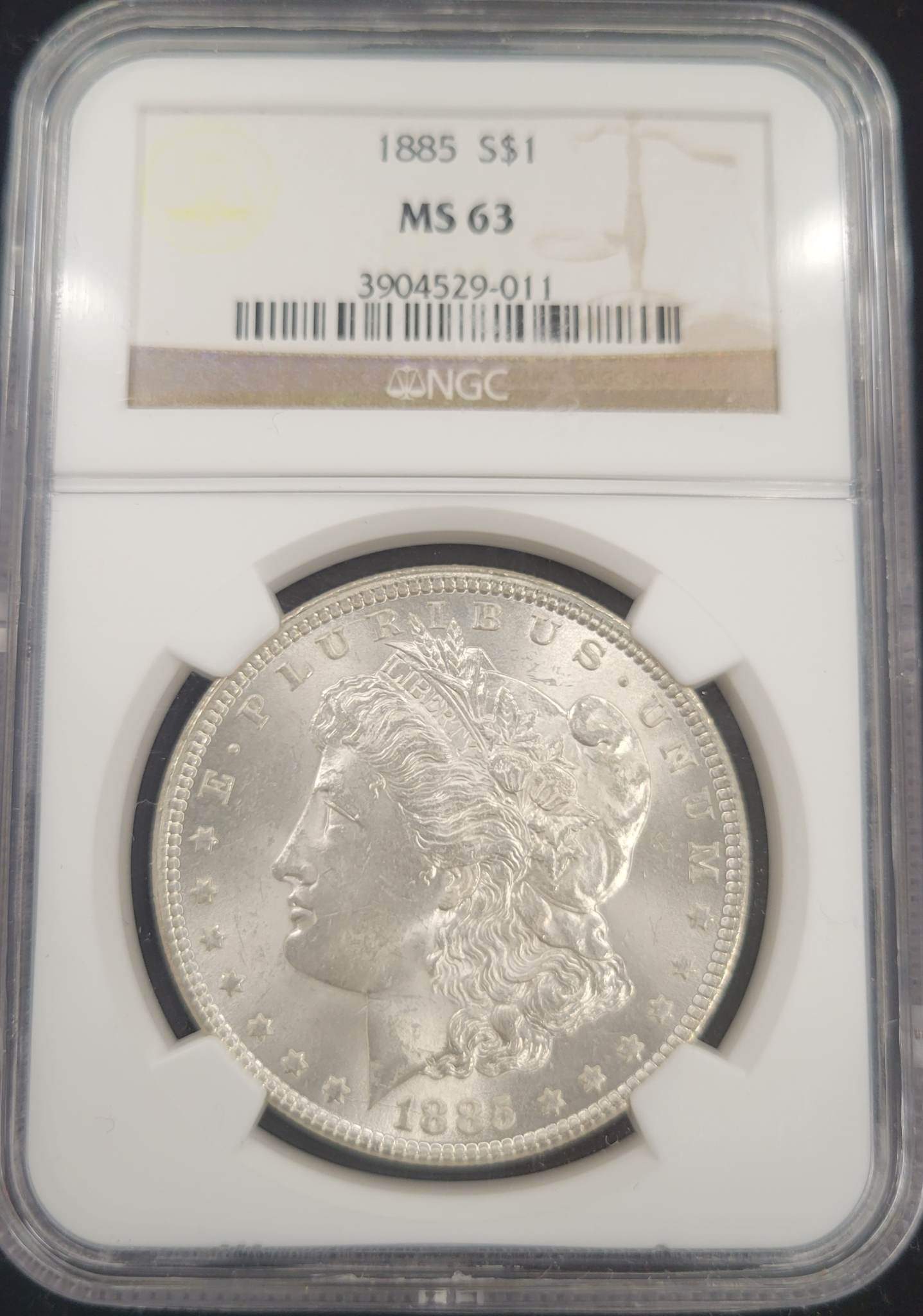 1886 Morgan Silver Dollar NGC MS63 $1