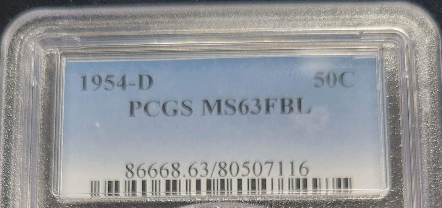 1954-D Franklin Silver Half Dollar PCGS MS63FBL .50c