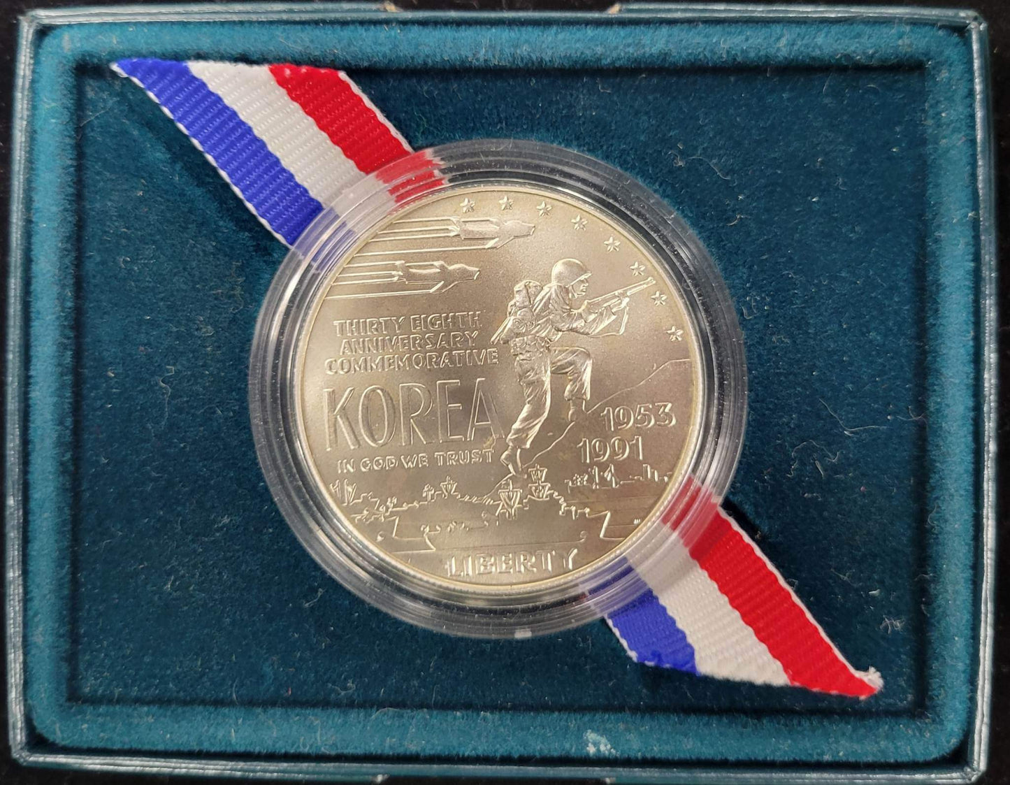 1991 Korean War Memorial Silver Unciculated Dollar $1